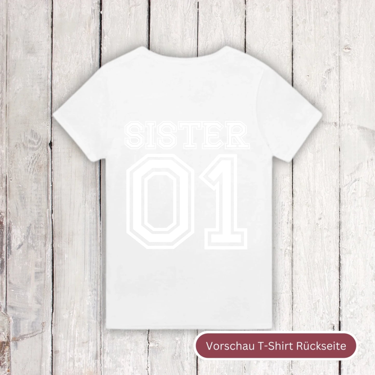 Team Sister mit Nummer - individuelle T-Shirt | Personalize Palace