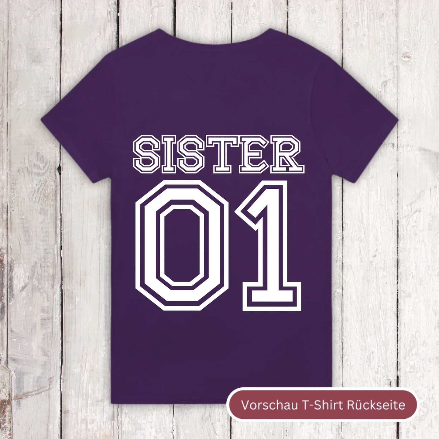 Team Sister mit Nummer - individuelle T-Shirt | Personalize Palace