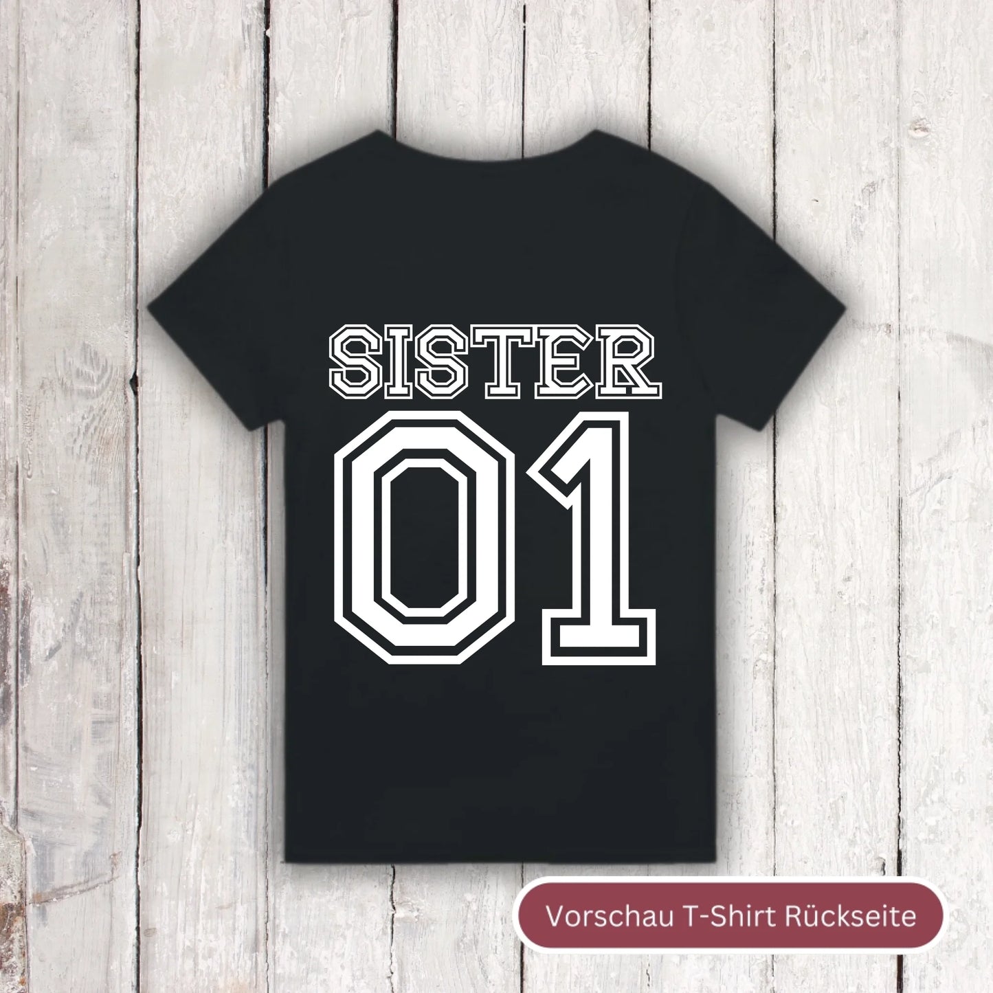 Team Sister mit Nummer - individuelle T-Shirt | Personalize Palace