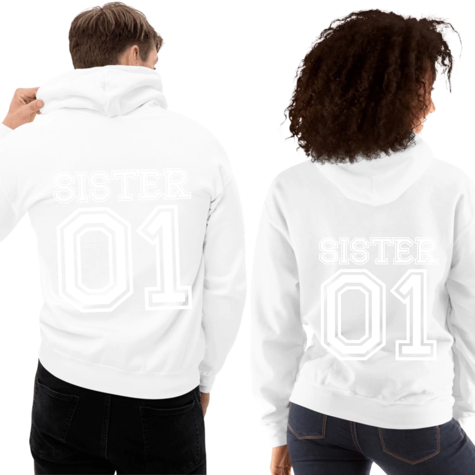 Team Sister mit Nummer - individueller Hoodie | Personalize Palace