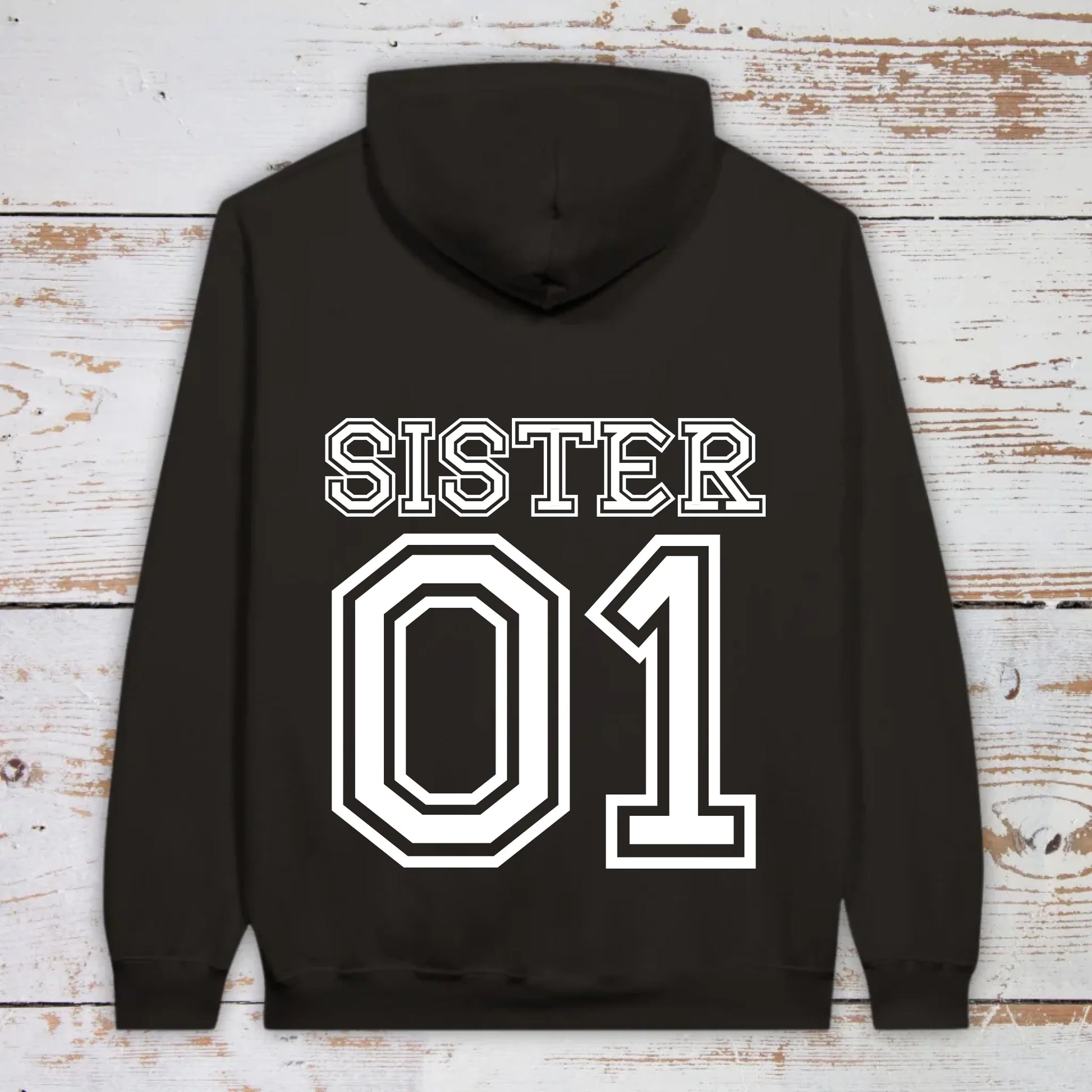 Team Sister mit Nummer - individueller Hoodie | Personalize Palace