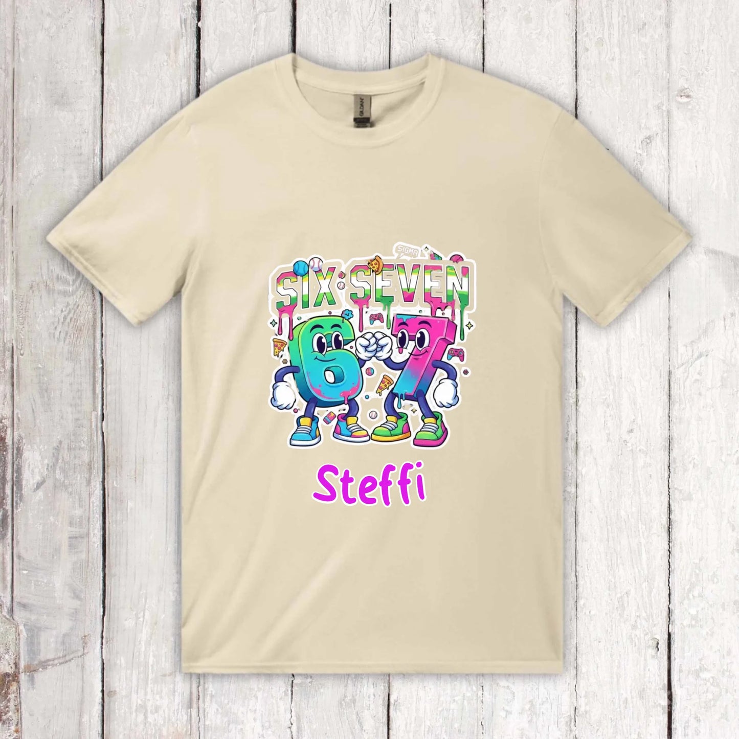 Six Seven (6 7) mit Name - individueller Kinder Hoodie