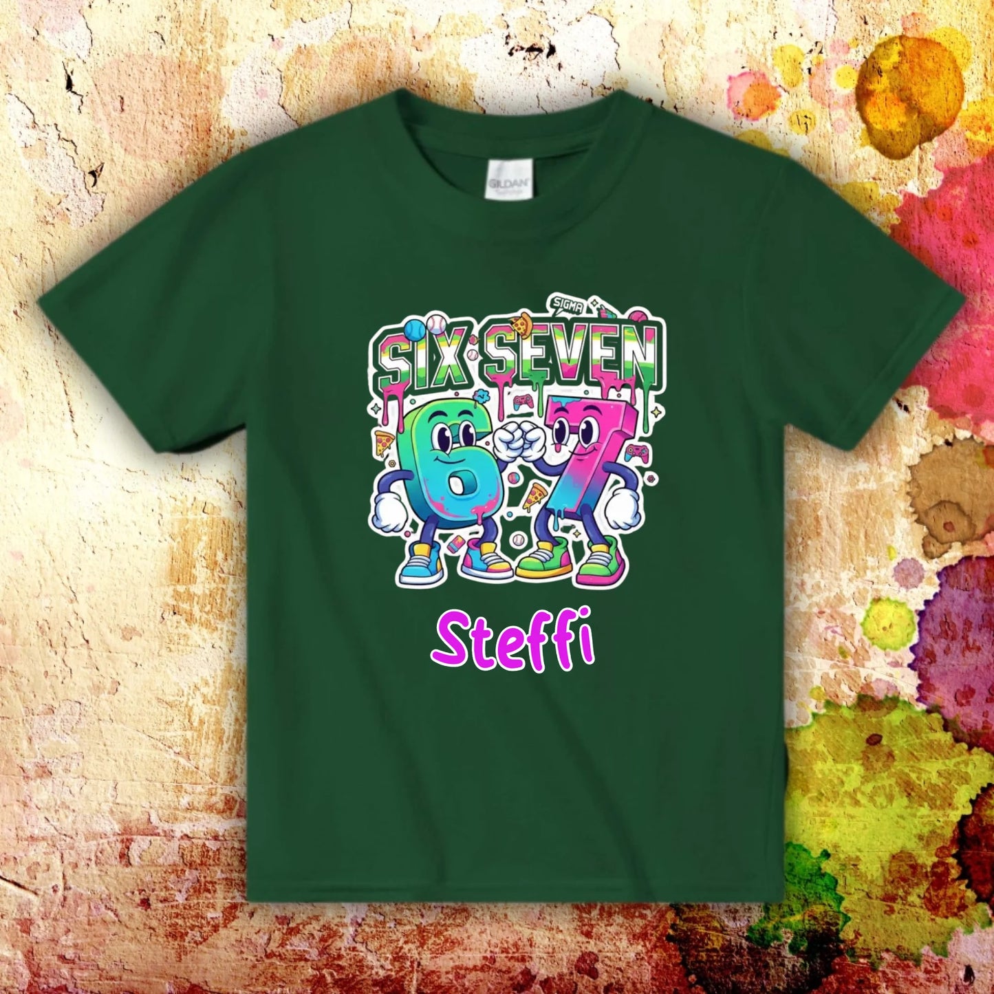 Six Seven (6 7) mit Name - individueller Kinder Hoodie