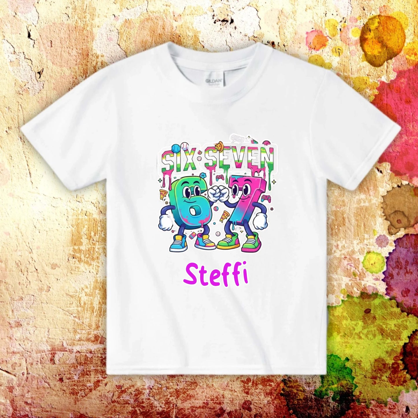 Six Seven (6 7) mit Name - individueller Kinder Hoodie