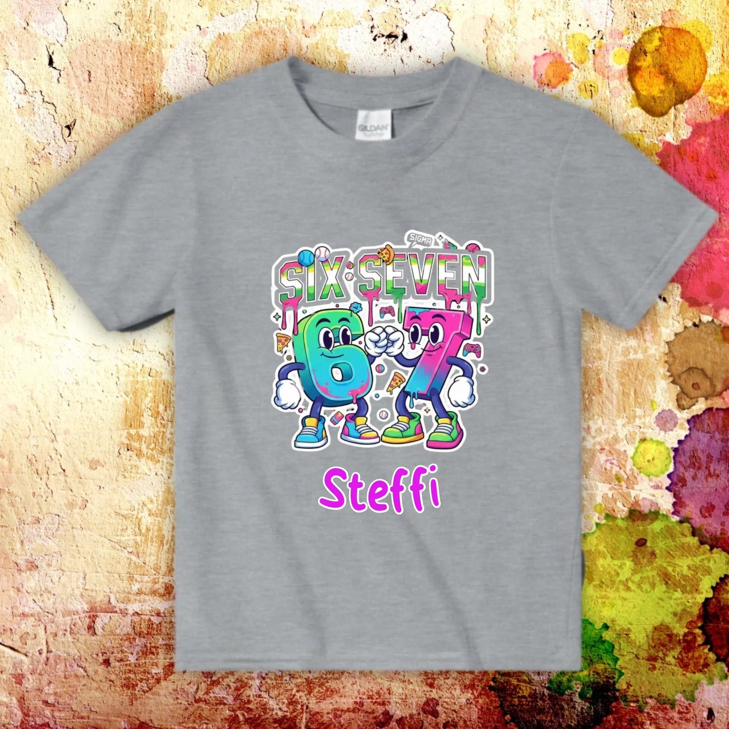 Six Seven (6 7) mit Name - individueller Kinder Hoodie