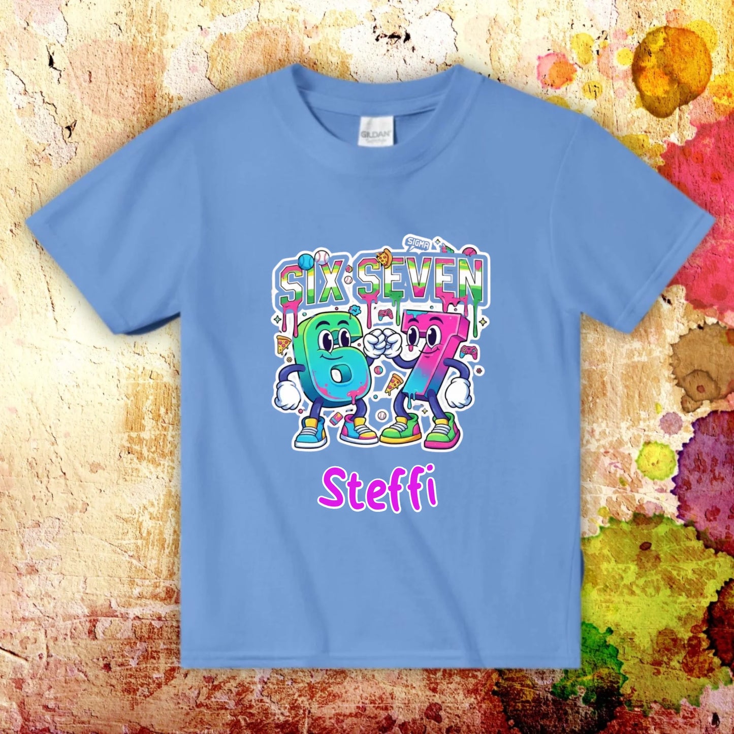 Six Seven (6 7) mit Name - individuelles T-Shirt
