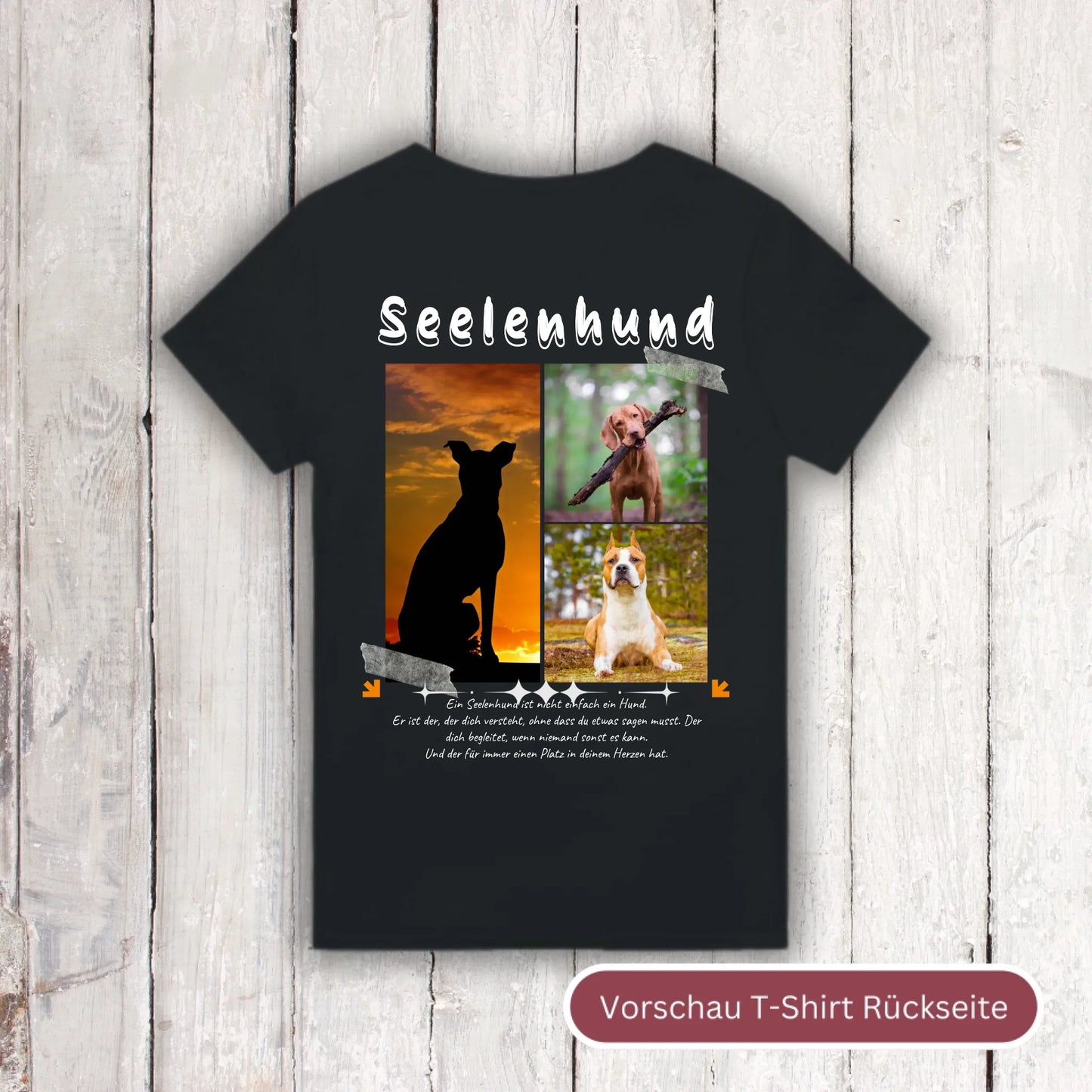 Seelenhund mit Foto und Text - individuelles T-Shirt