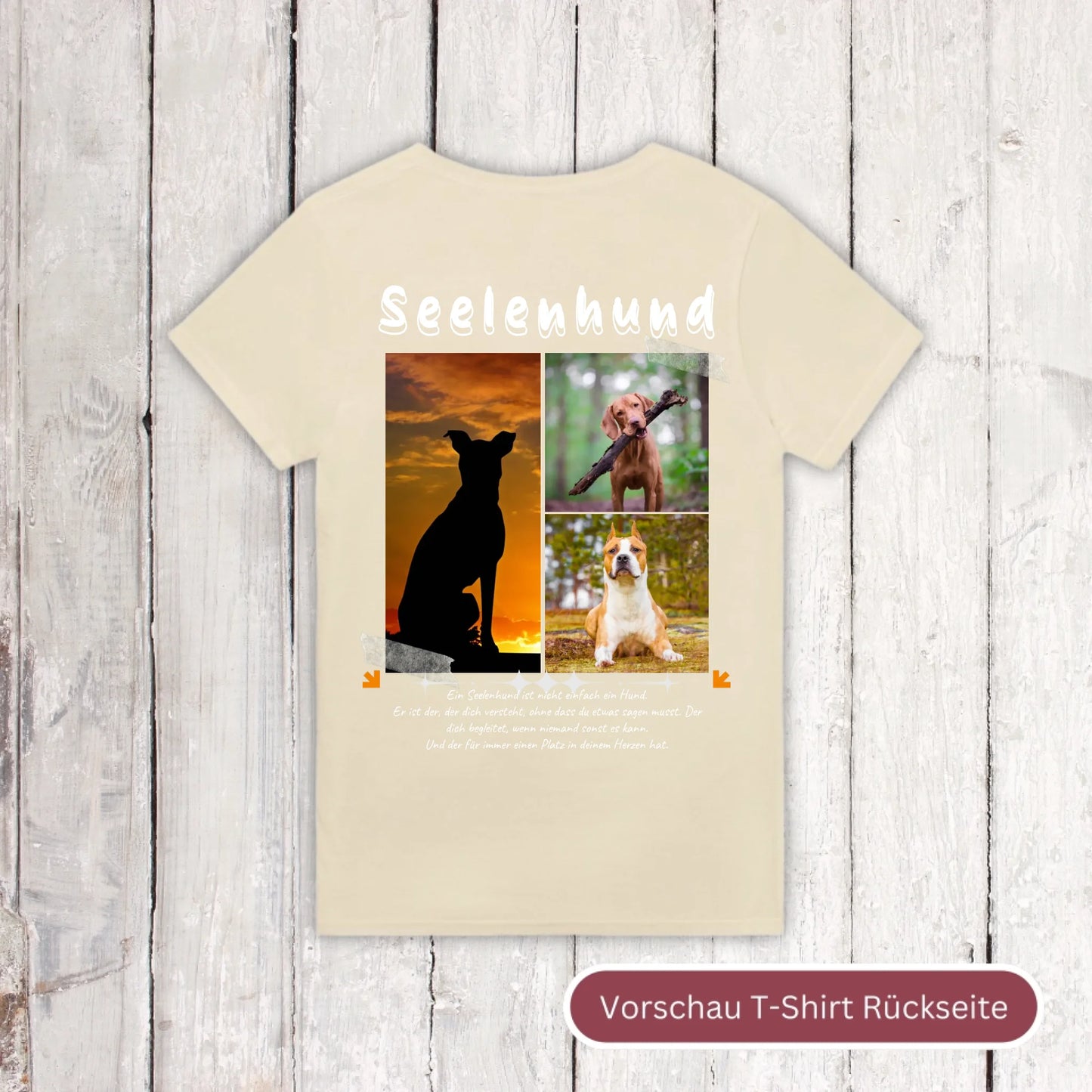 Seelenhund mit Foto und Text - individuelles T-Shirt | Personalize Palace