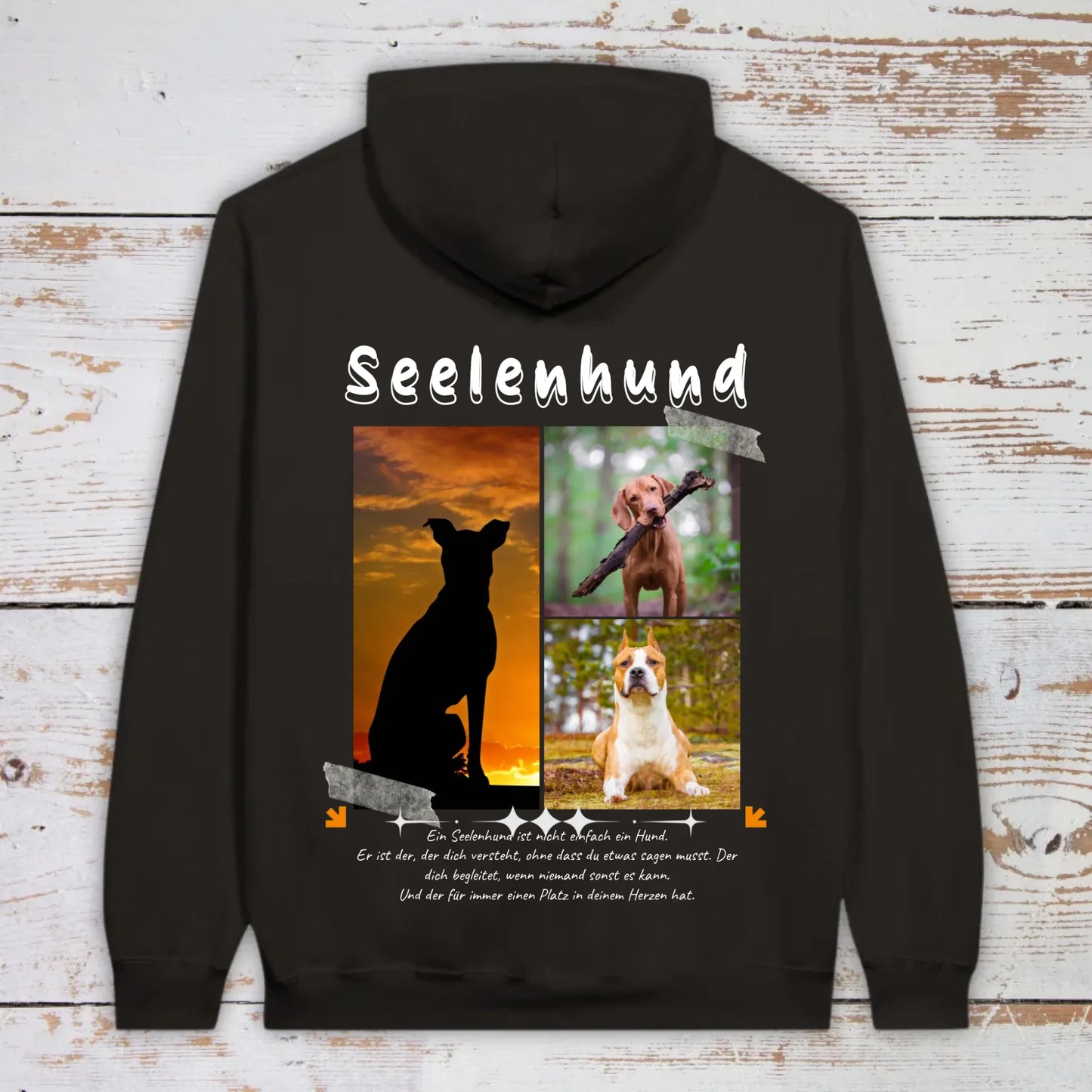 Seelenhund mit Foto und Text - individueller Hoodie | Personalize Palace