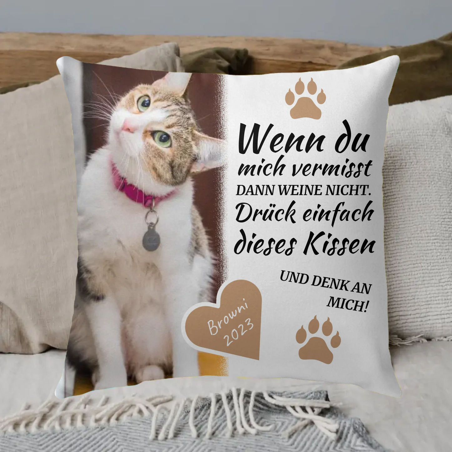 CAT MOM mit Foto und Text - individuelles Premium Fotokissen | Personalize Palace
