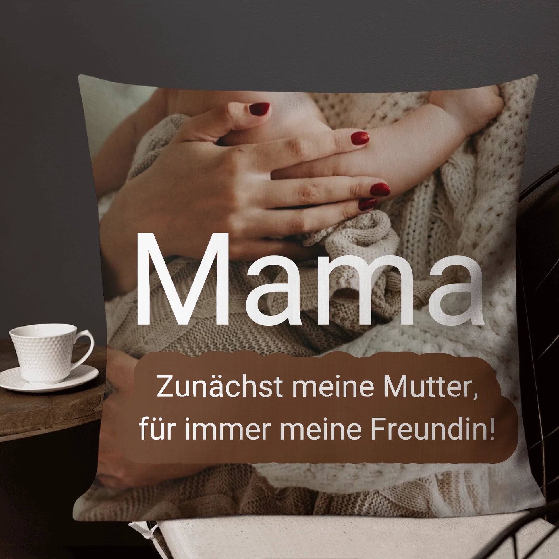 Sprüche-Kissen für Mama mit Foto und Text - individuelles Kissen | Personalize Palace