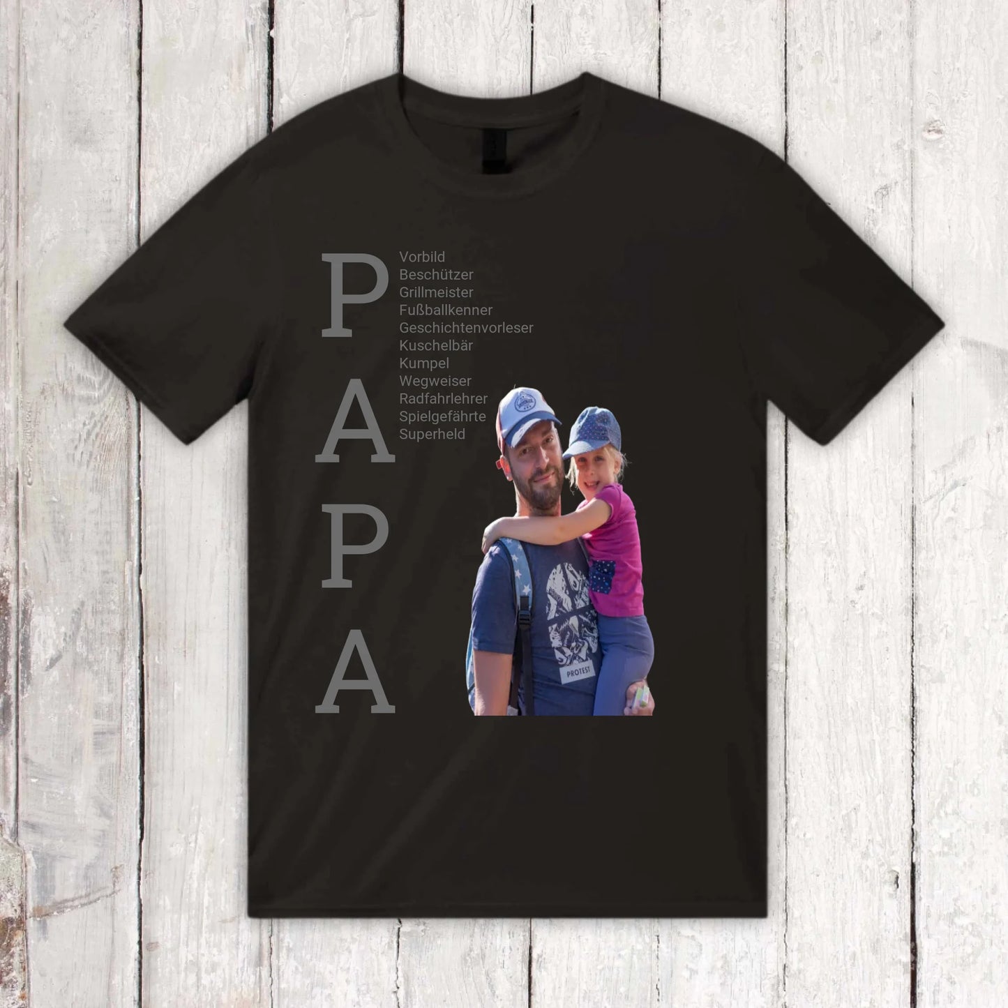 Definition Papa mit Foto und Text – individuelles Foto T-Shirt | Personalize Palace