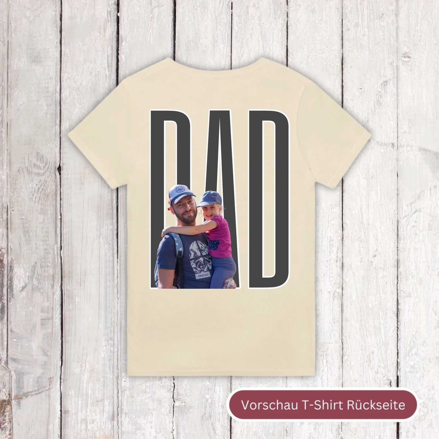 DAD Schriftzug mit Foto - individuelles T-Shirt | Personalize Palace