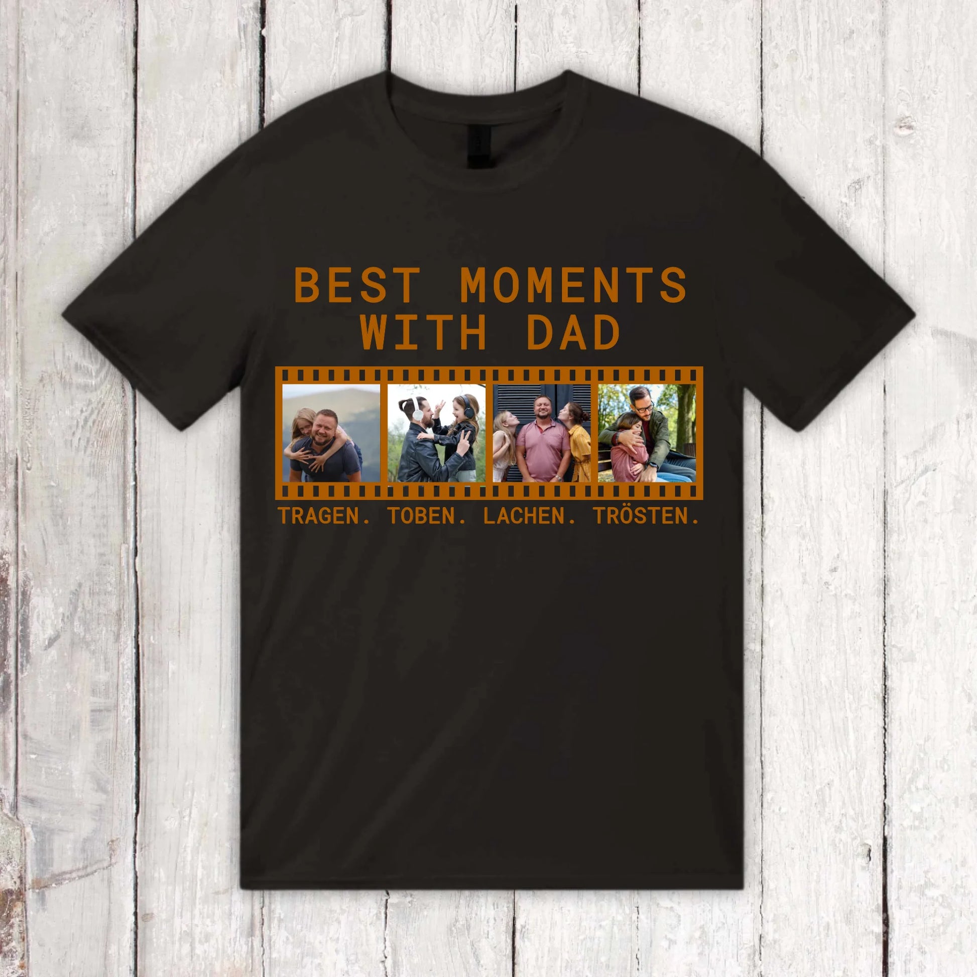 BEST MOMENTS WITH DAD mit Foto und Text – individuelles Foto T-Shirt | Personalize Palace