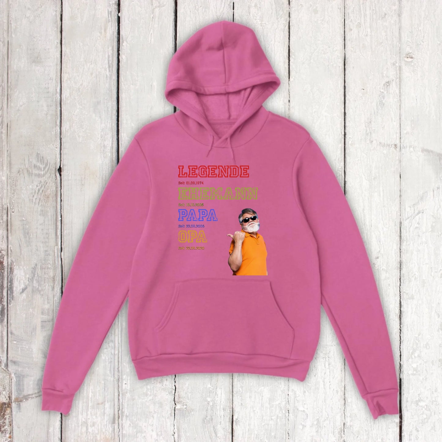 Papa, Mama, Oma, Opa, Legende, Familie mit Foto und Text - Individuelles T-Shirt | Personalize Palace