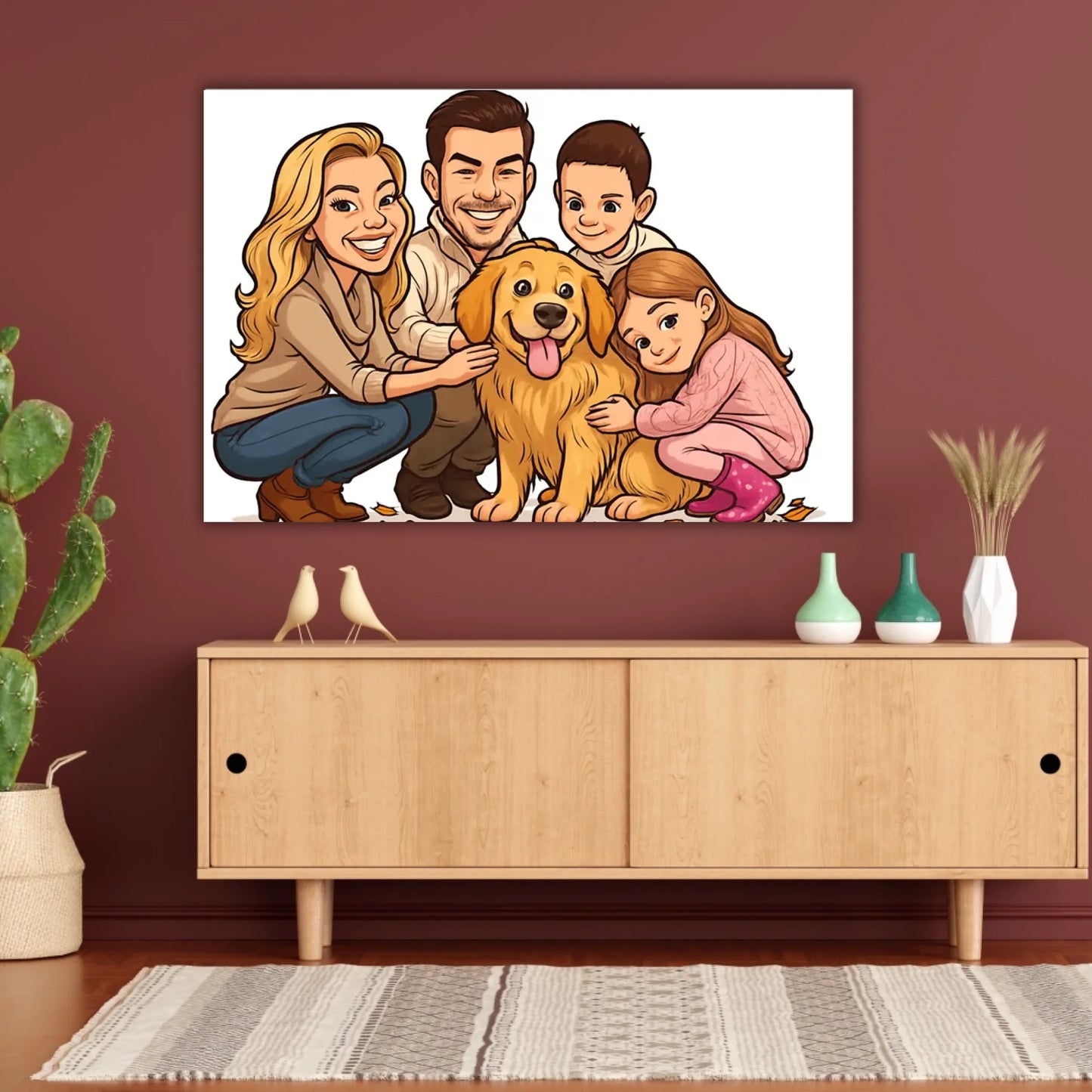 Your photo as a caricature - personalized poster with frame