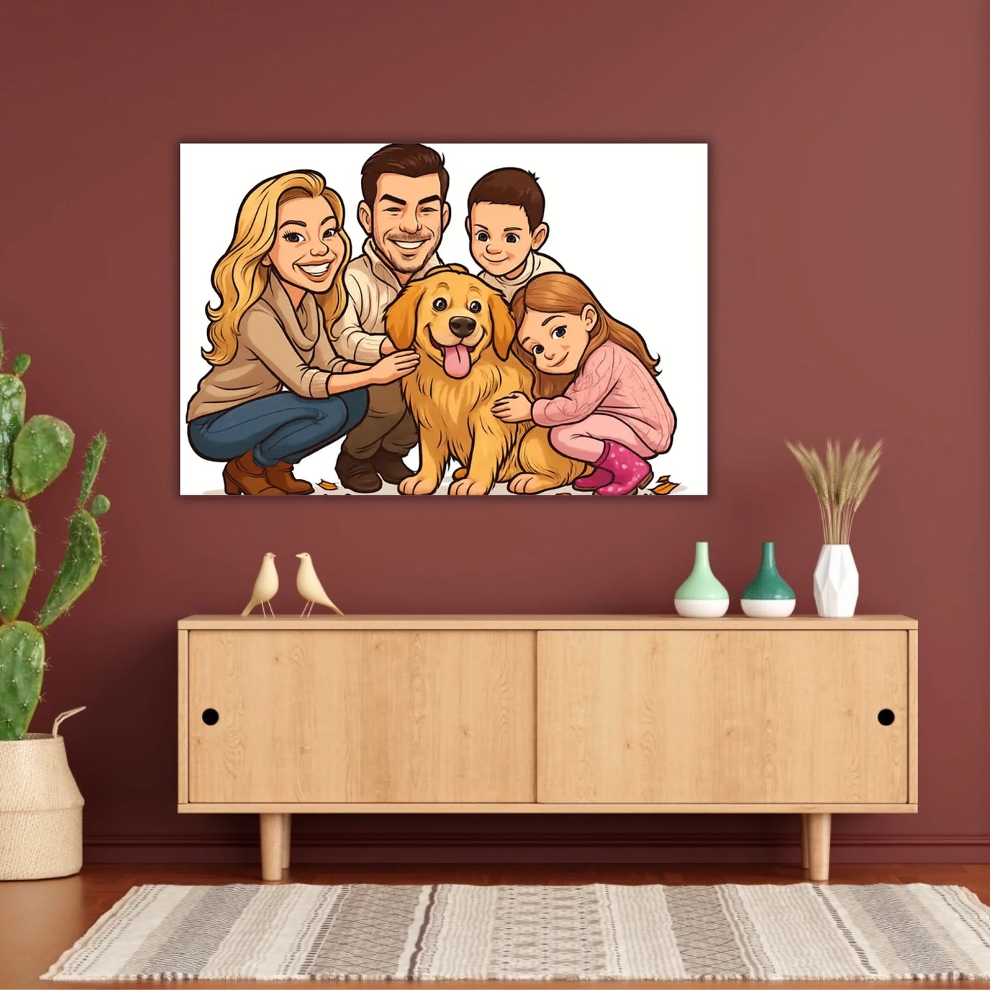 Your photo as a caricature - personalized poster with frame