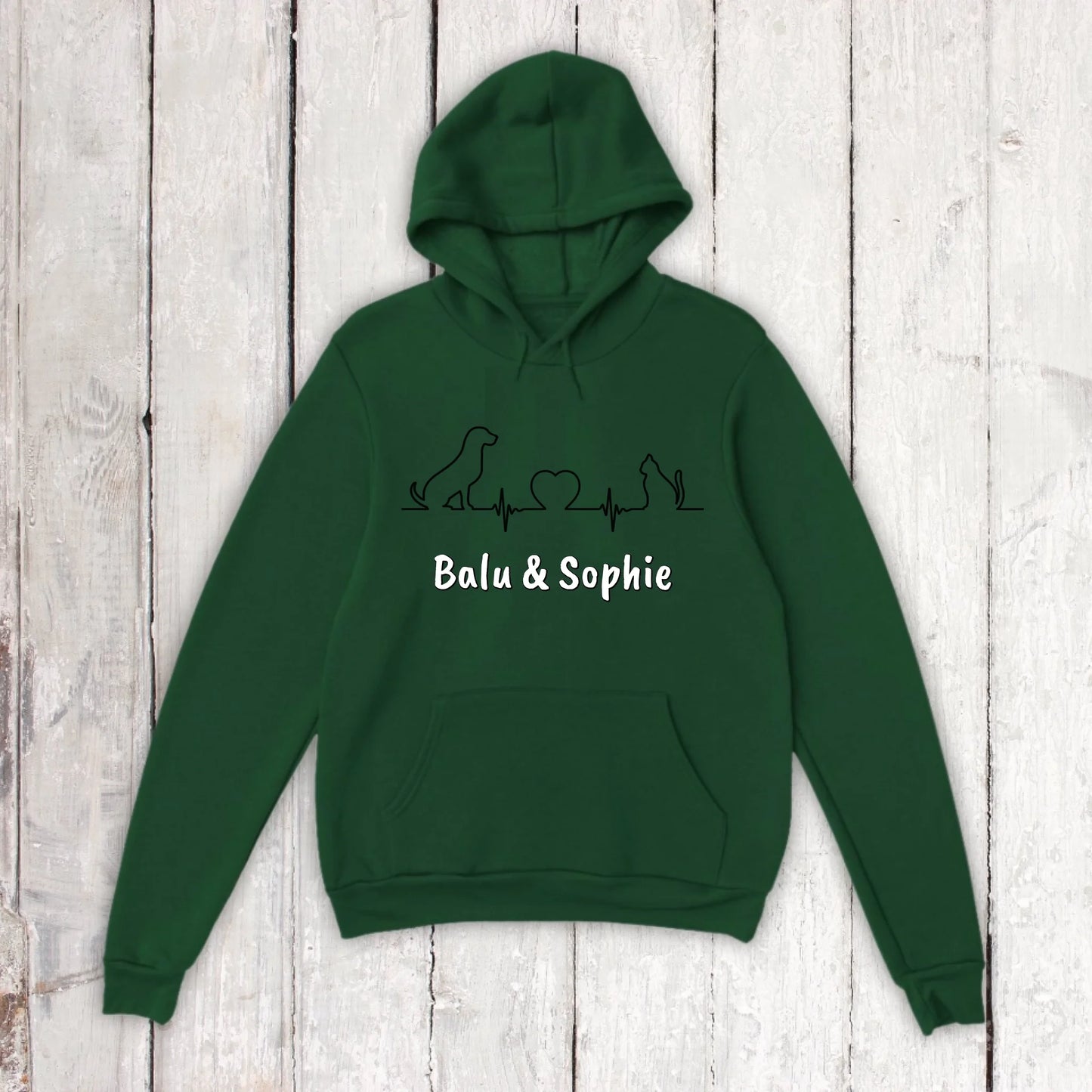 Herzschlag für Tiere - Individueller Unisex Hoodie | Personalize Palace