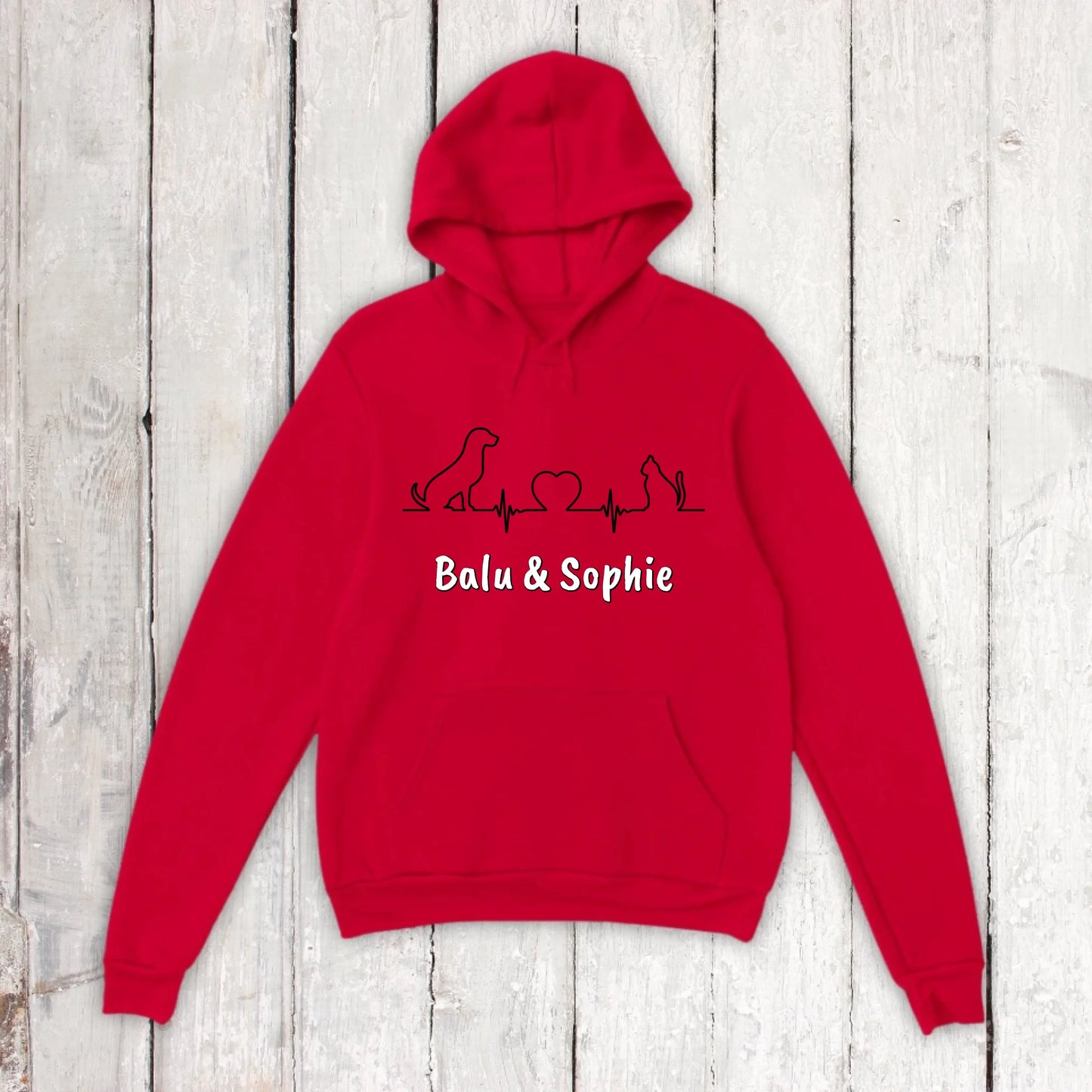 Herzschlag für Tiere - Individueller Unisex Hoodie | Personalize Palace
