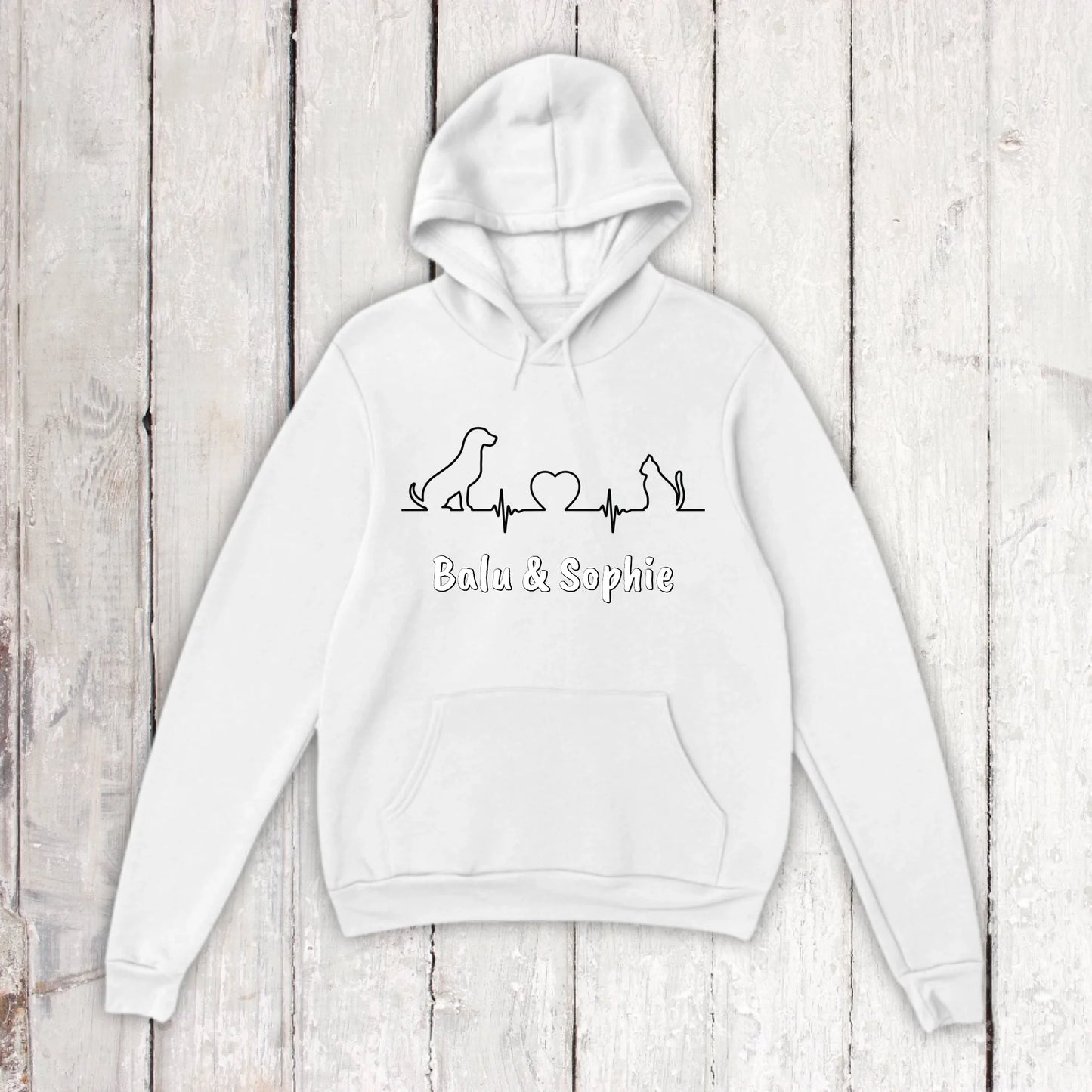 Herzschlag für Tiere - Individueller Unisex Hoodie | Personalize Palace