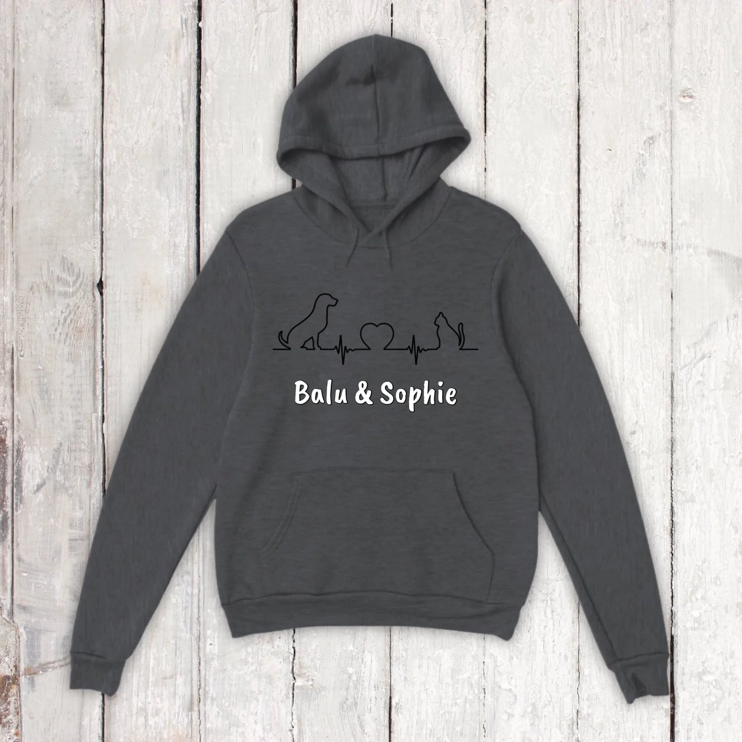 Herzschlag für Tiere - Individueller Unisex Hoodie | Personalize Palace