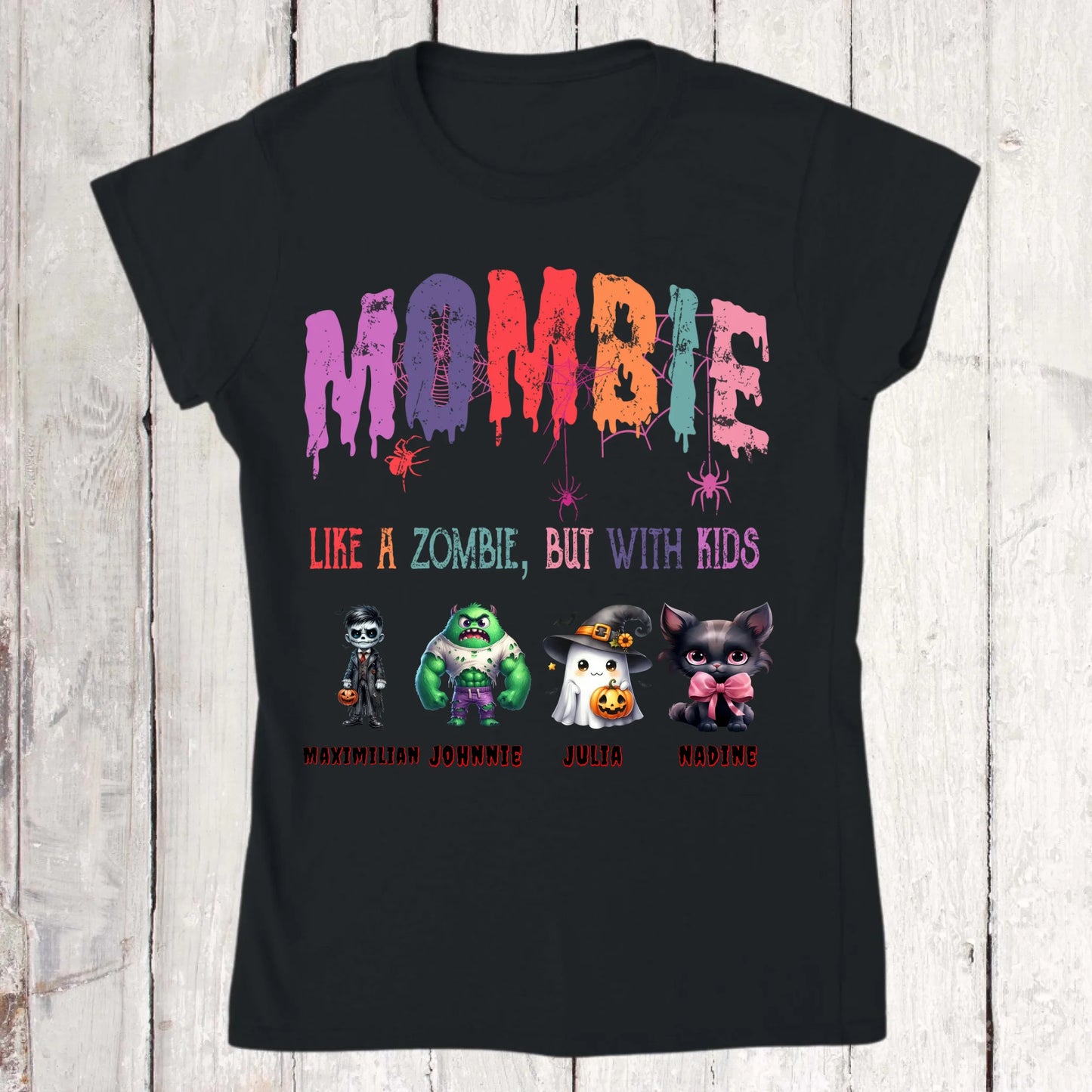 Mombie, half mom, half zombie - Custom Halloween hoodie design