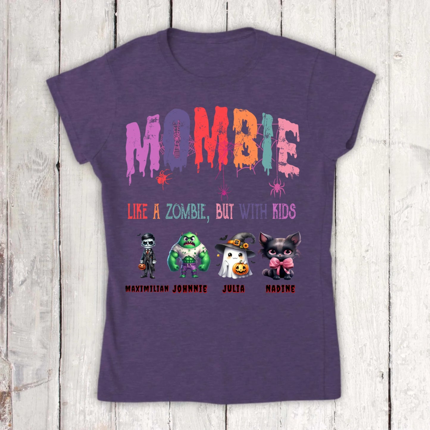 Mombie, half mom, half zombie - Custom Halloween hoodie design