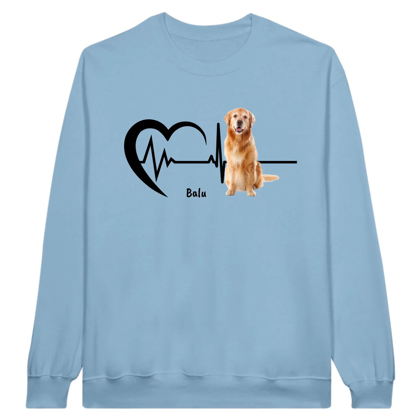 Heartbeat with photo - Personalized hoodie or sweatshirt