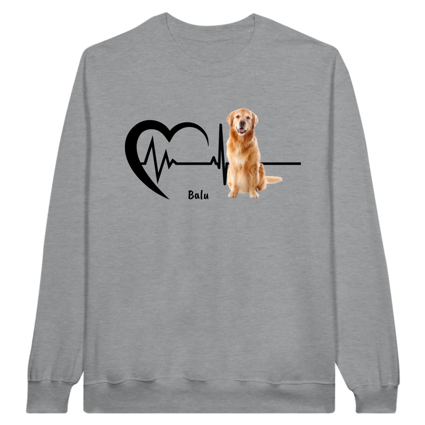 Heartbeat with photo - Personalized hoodie or sweatshirt