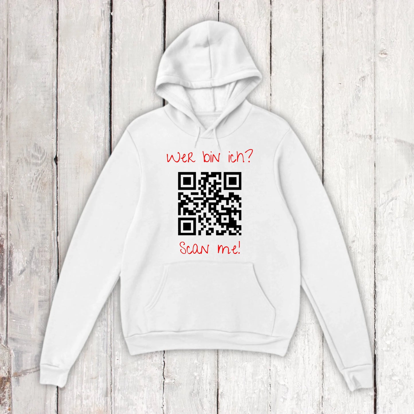 dein QR-Code | Strichcode mit Text - individueller Code Hoodie | Personalize Palace