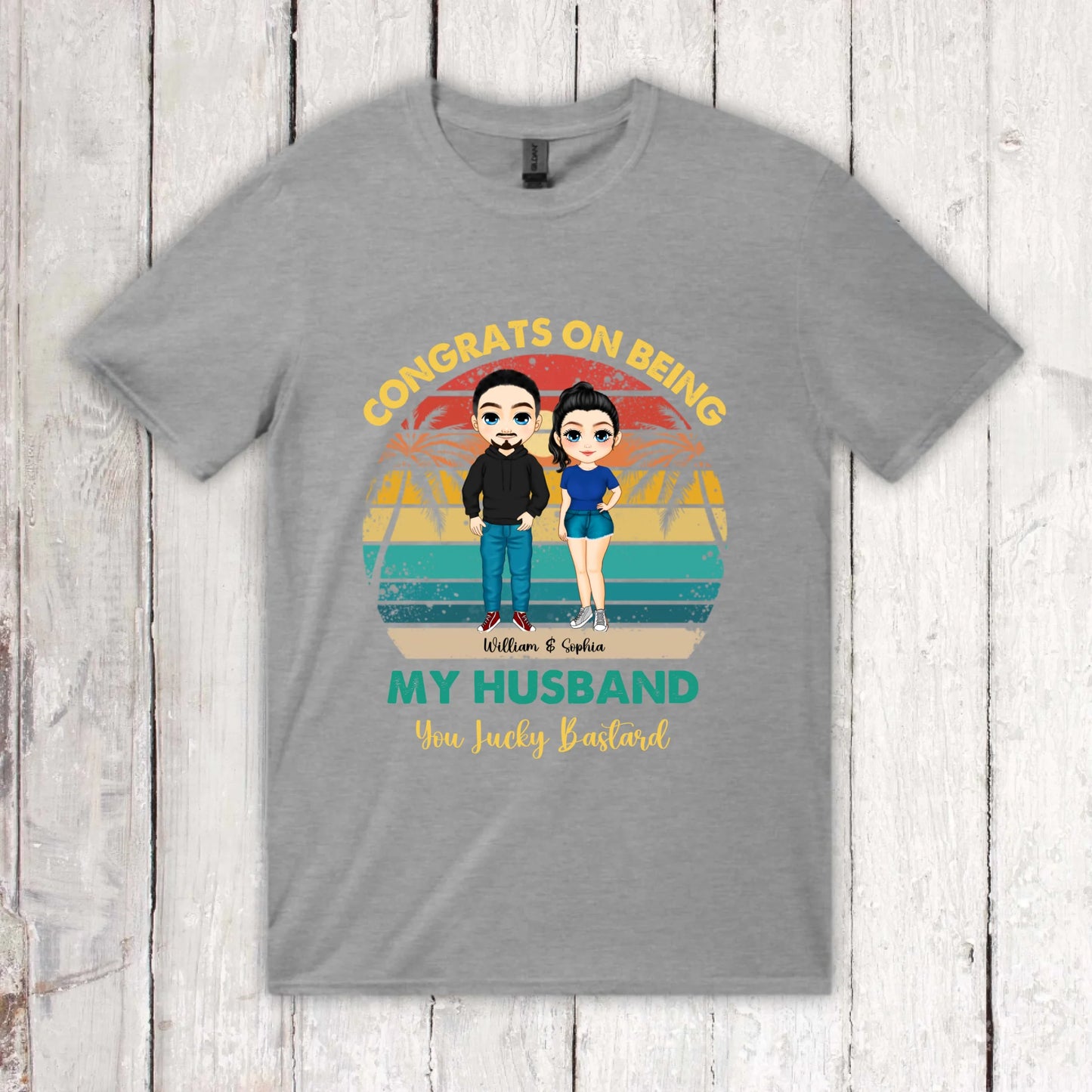 You lucky Bastard | für Paare, JGAs - individuelles T-Shirt | Personalize Palace