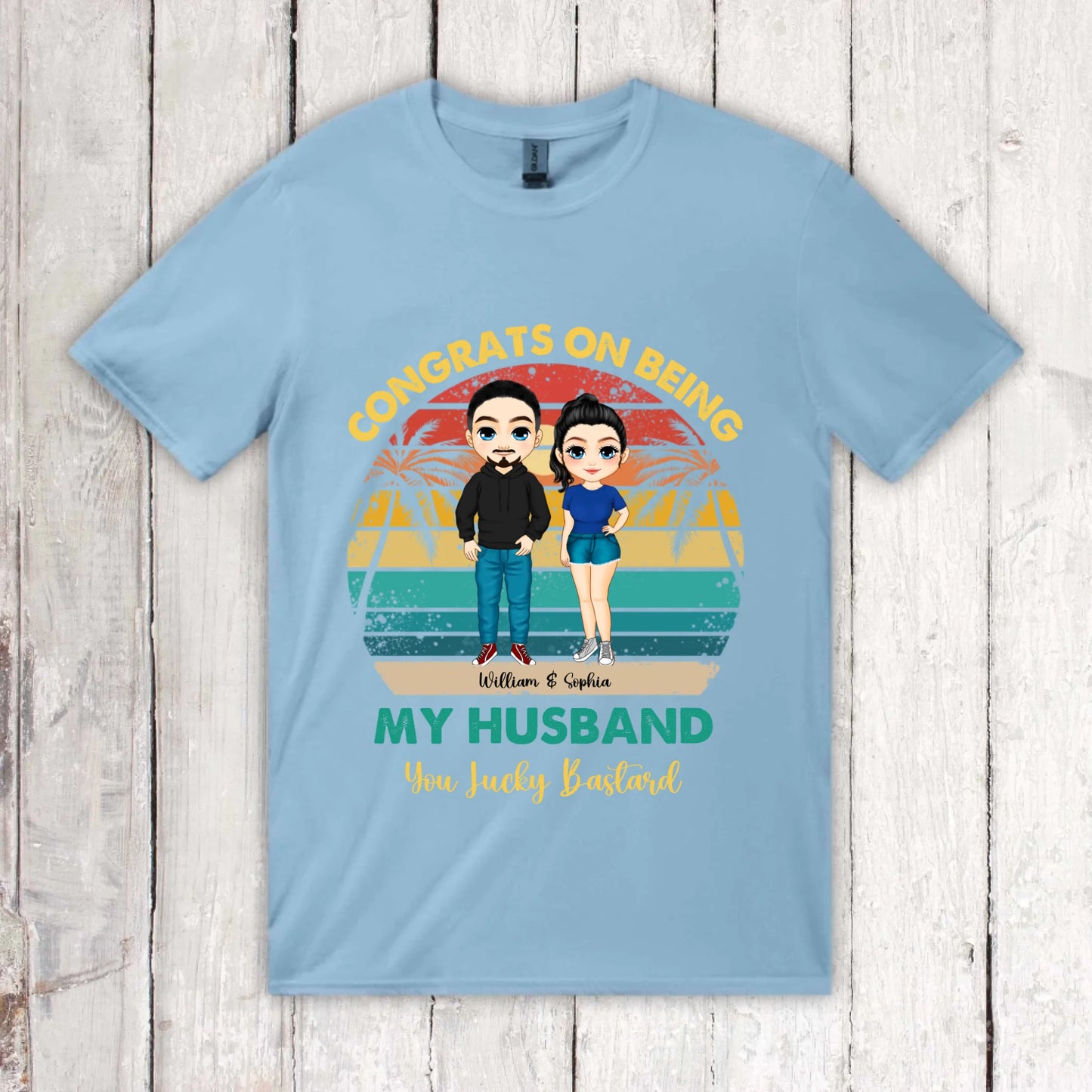 You lucky Bastard | für Paare, JGAs - individuelles T-Shirt | Personalize Palace