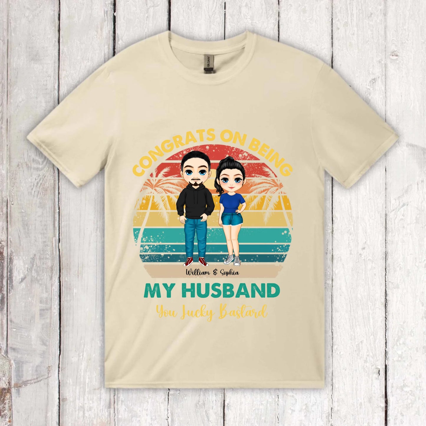 You lucky Bastard | für Paare, JGAs - individuelles T-Shirt | Personalize Palace