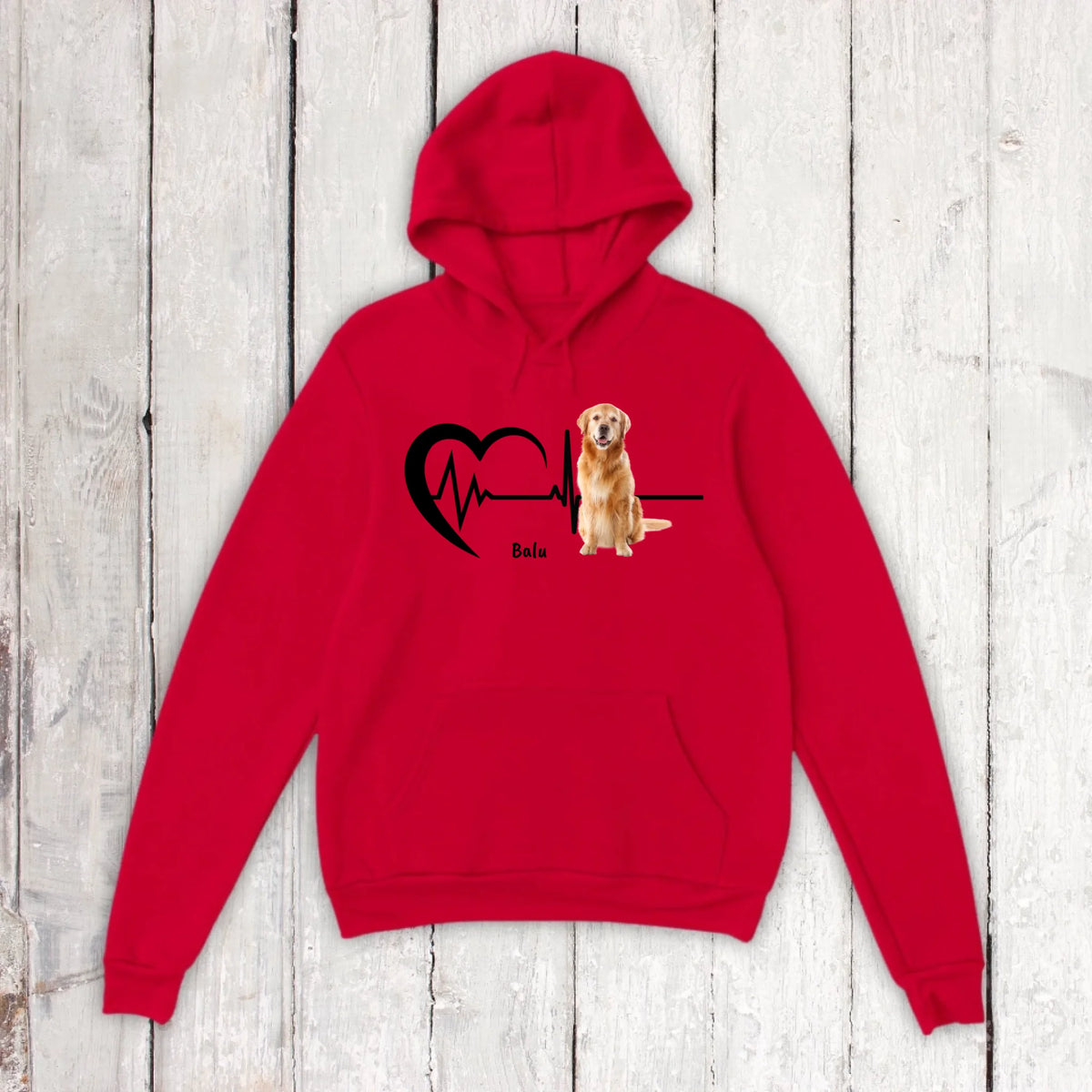 Heartbeat with photo - Personalized sweatshirt/sweater or hoodie