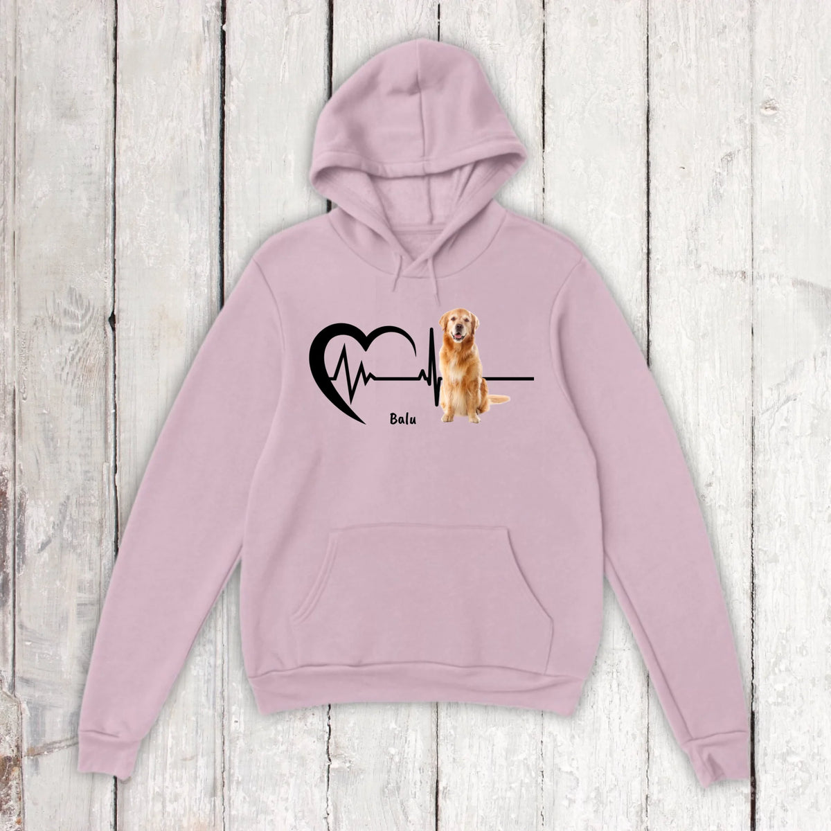Heartbeat with photo - Personalized sweatshirt/sweater or hoodie