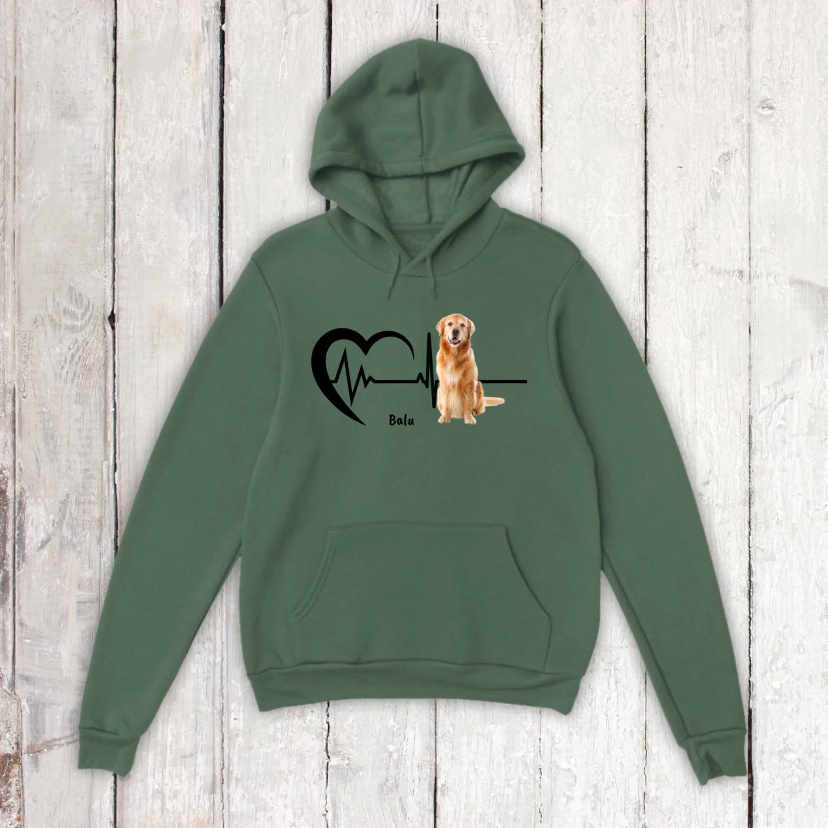 Heartbeat with photo - Personalized sweatshirt/sweater or hoodie