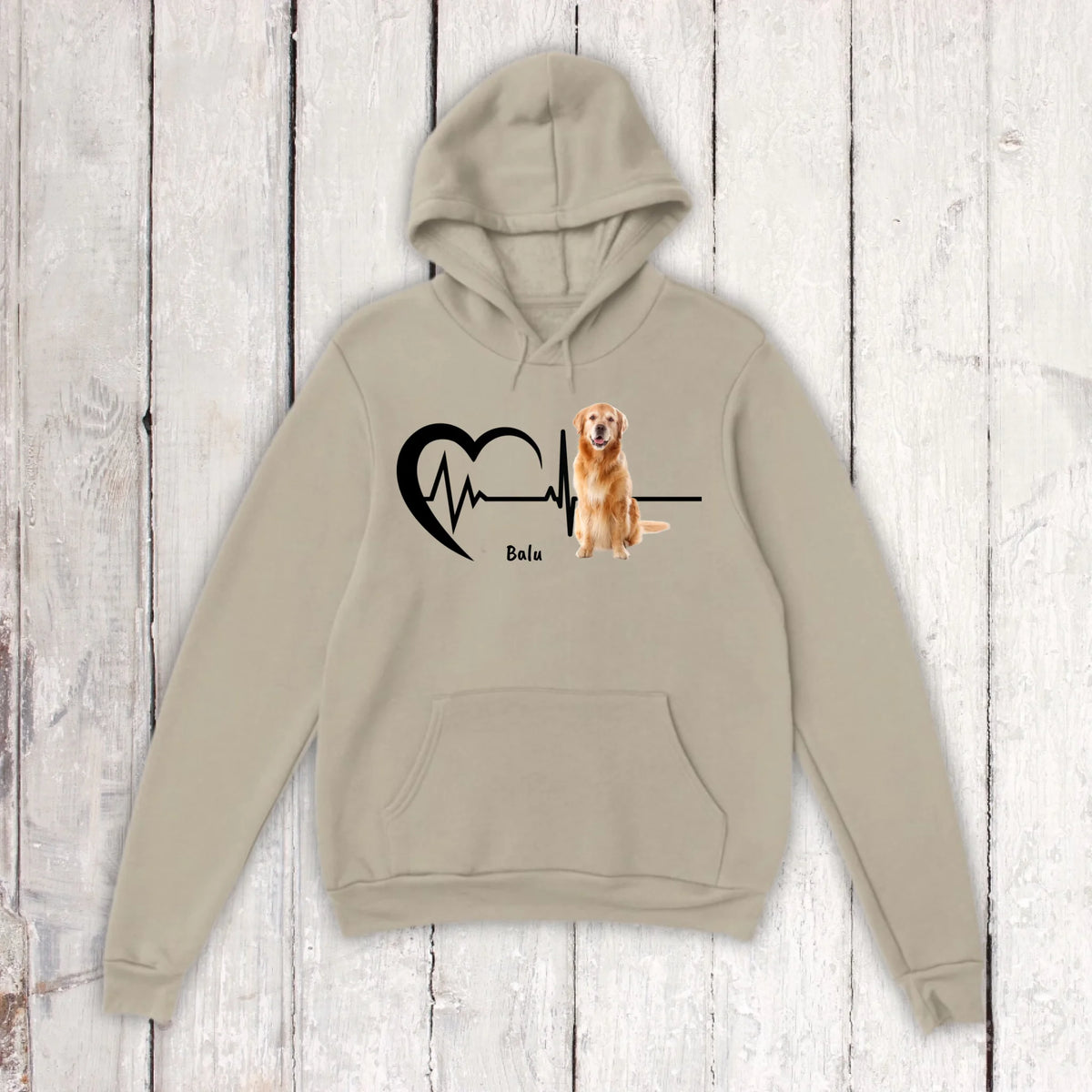 Heartbeat with photo - Personalized sweatshirt/sweater or hoodie