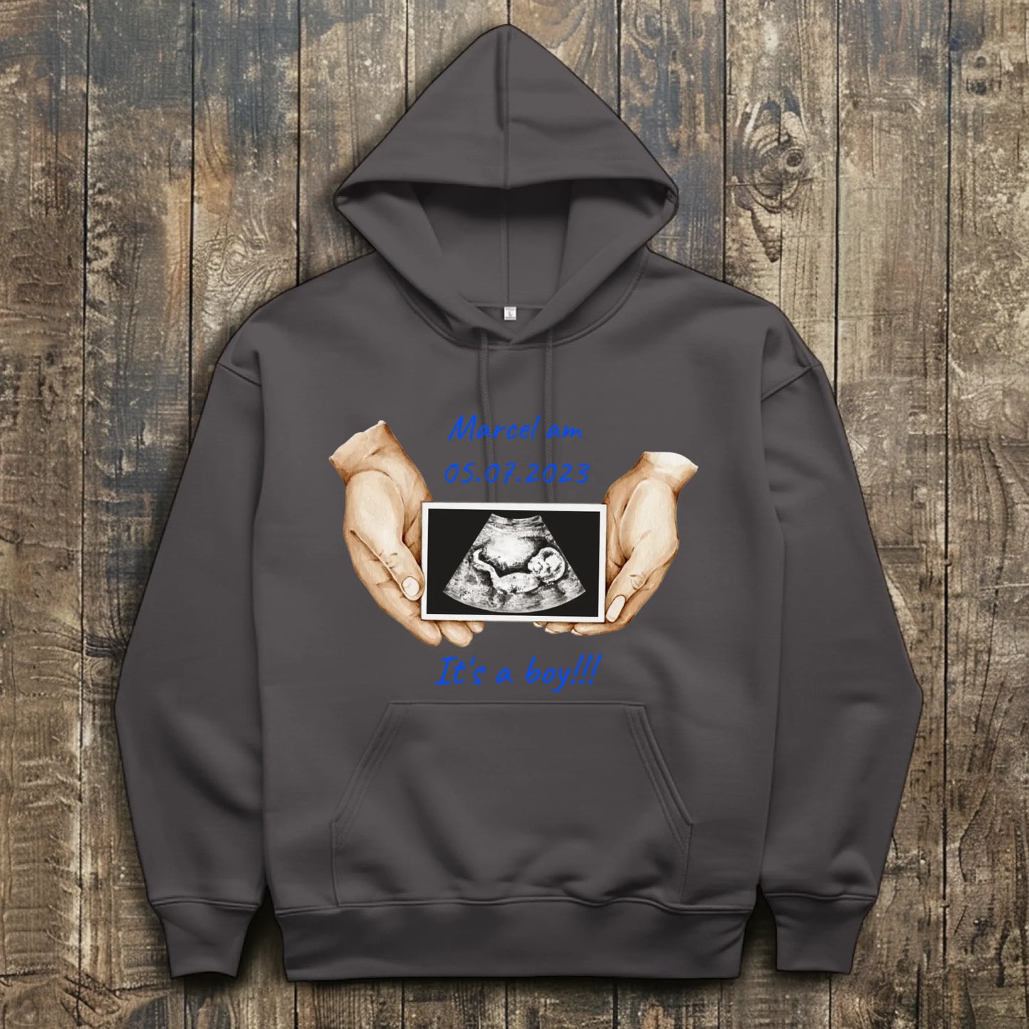 front_Charcoal (Heather)_The Walking Dad - individueller Hoodie_mockup