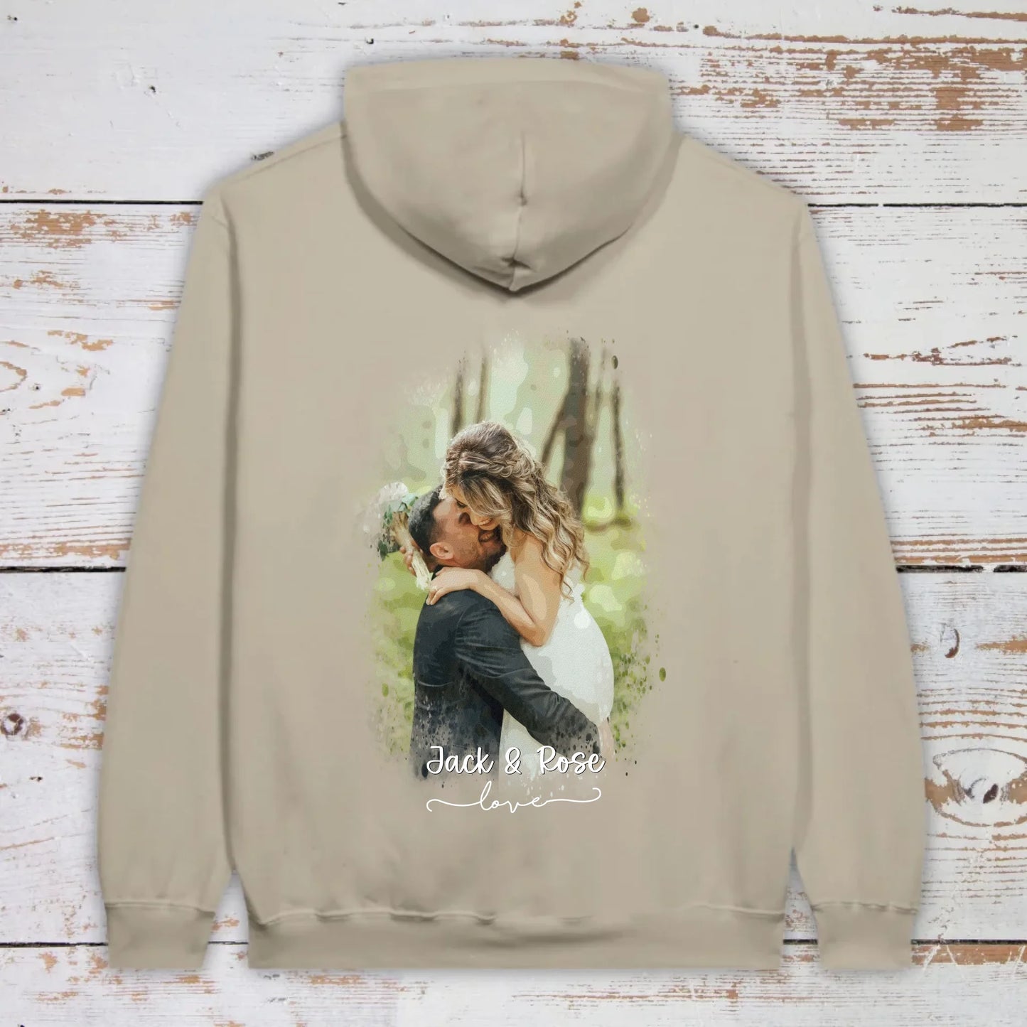 Foto in Wasserfarben/Aquarell - individueller Hoodie | Personalize Palace