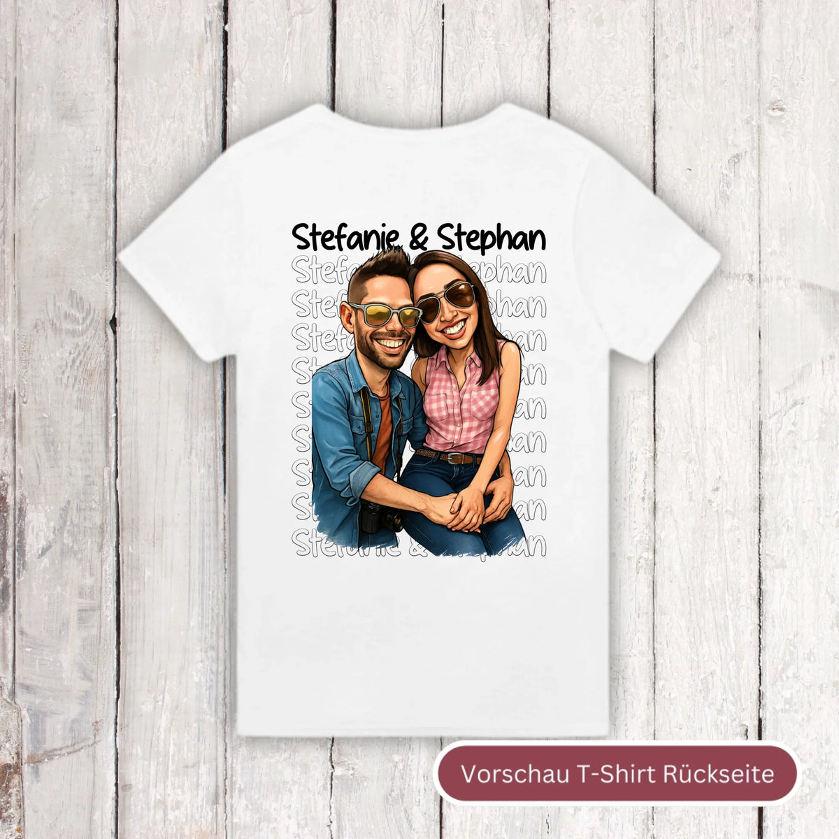 Cartoon couple hoodie with your names and picture - personalized hoodie