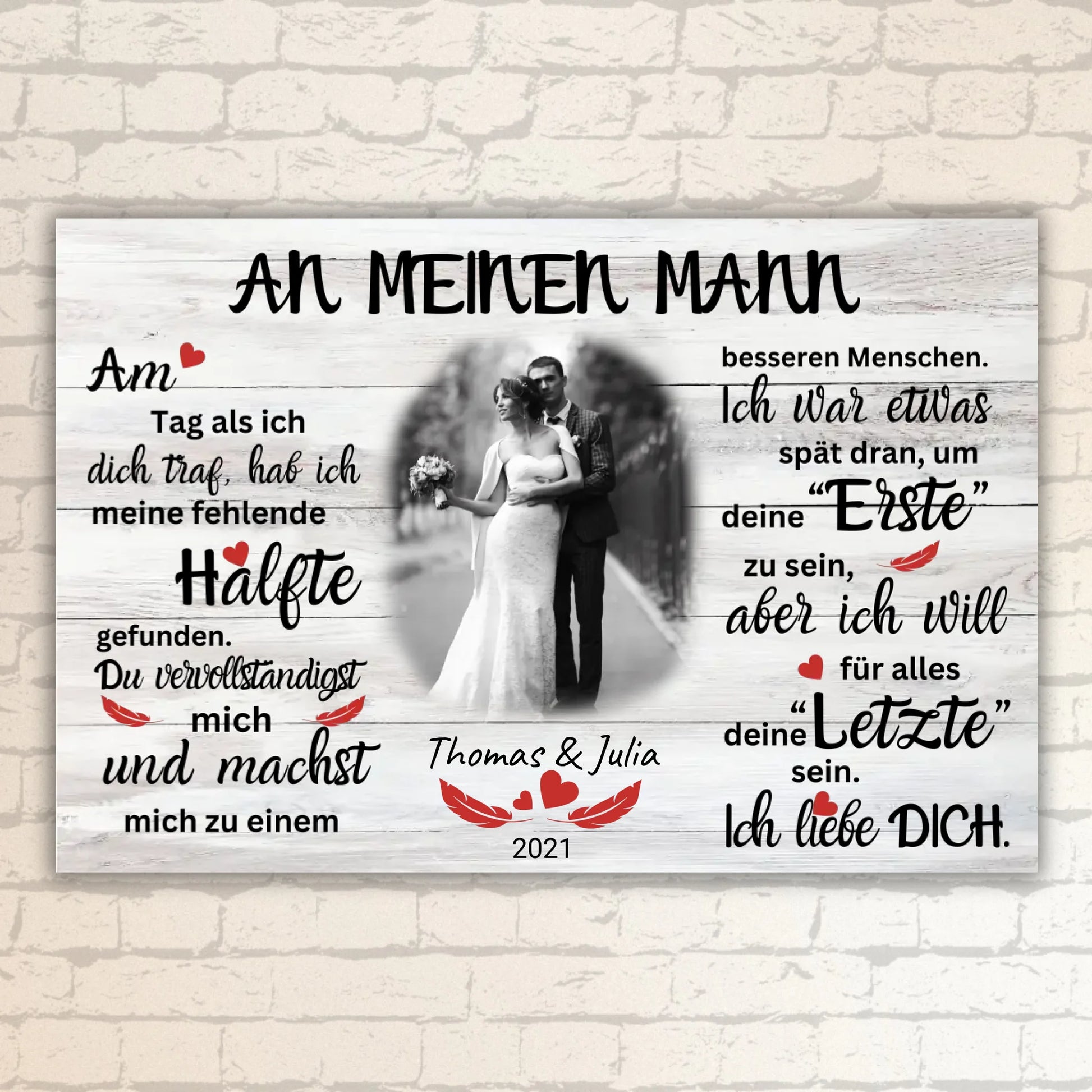 Mein Happy End (an sie oder ihn) - Paar-Leinwand | Personalize Palace