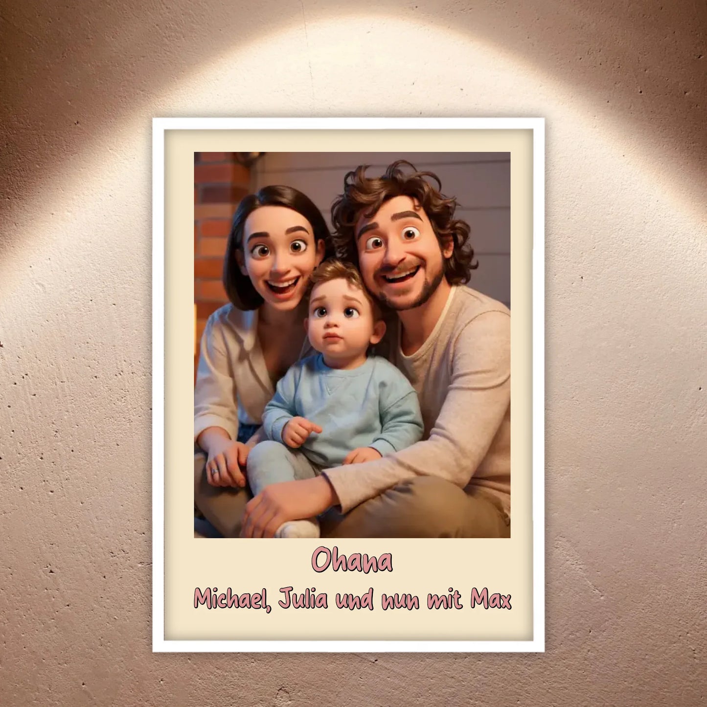 Familien Foto in Cartoon und Zeichentrick - individuelles Poster oder Leinwand | Personalize Palace