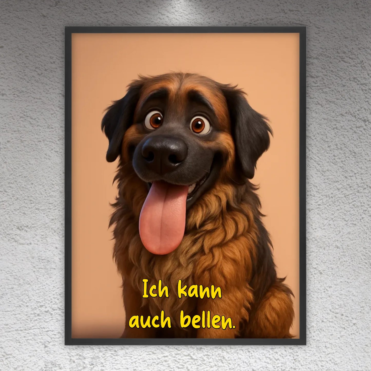 Your pet as a cartoon - personalized poster with frame