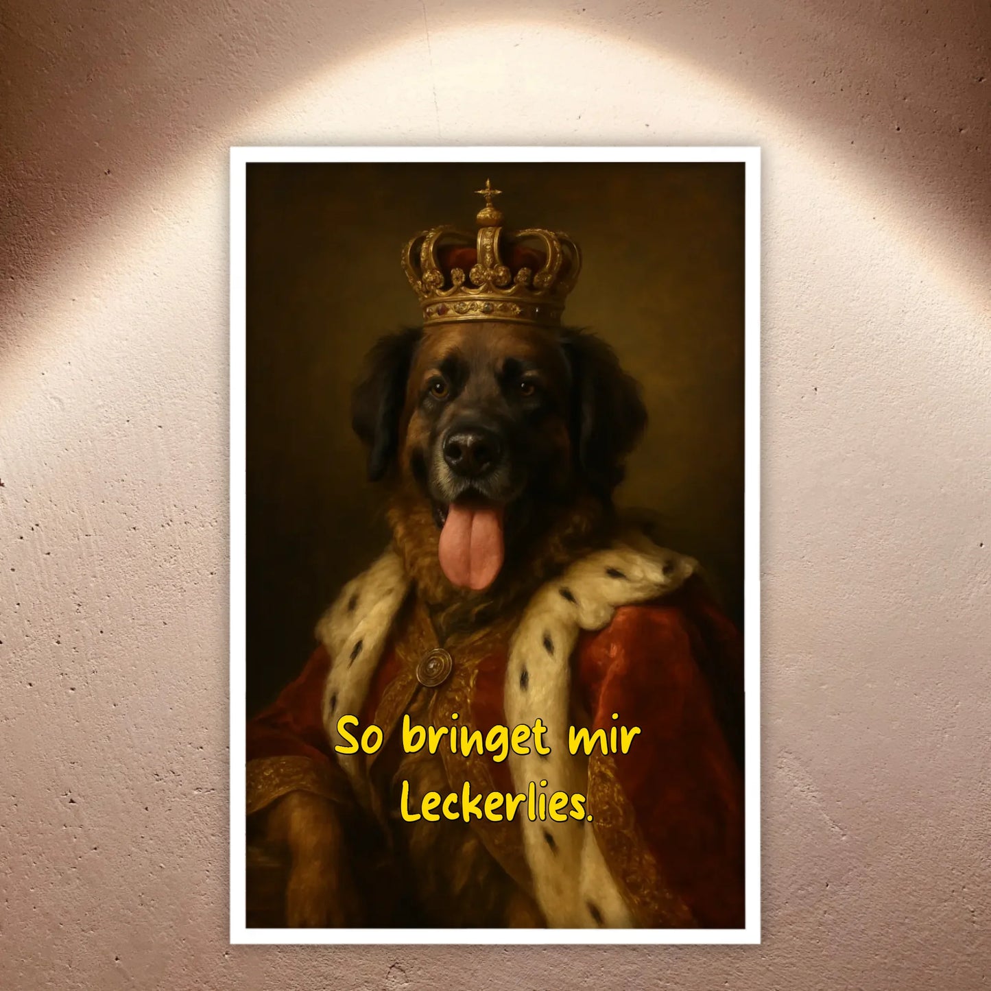 Your pet photo as a royal painting - personalized poster with frame