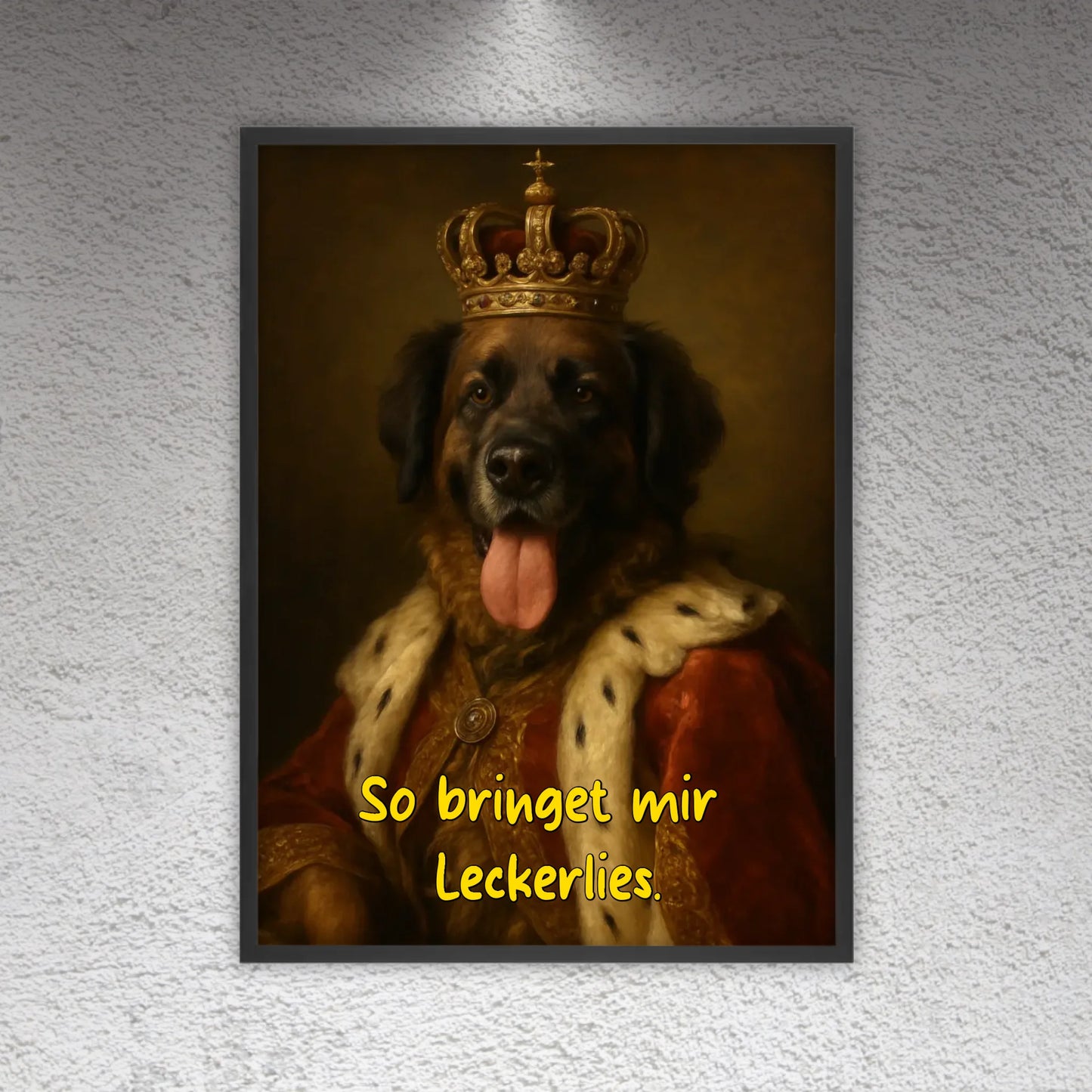 Your pet photo as a royal painting - personalized poster with frame