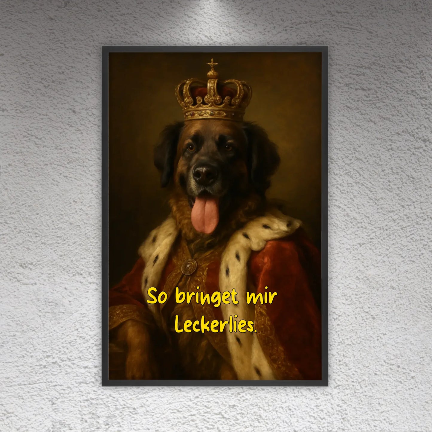 Your pet photo as a royal painting - personalized poster with frame
