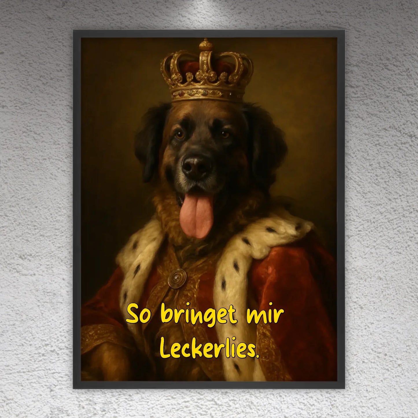 Your pet photo as a royal painting - personalized poster with frame