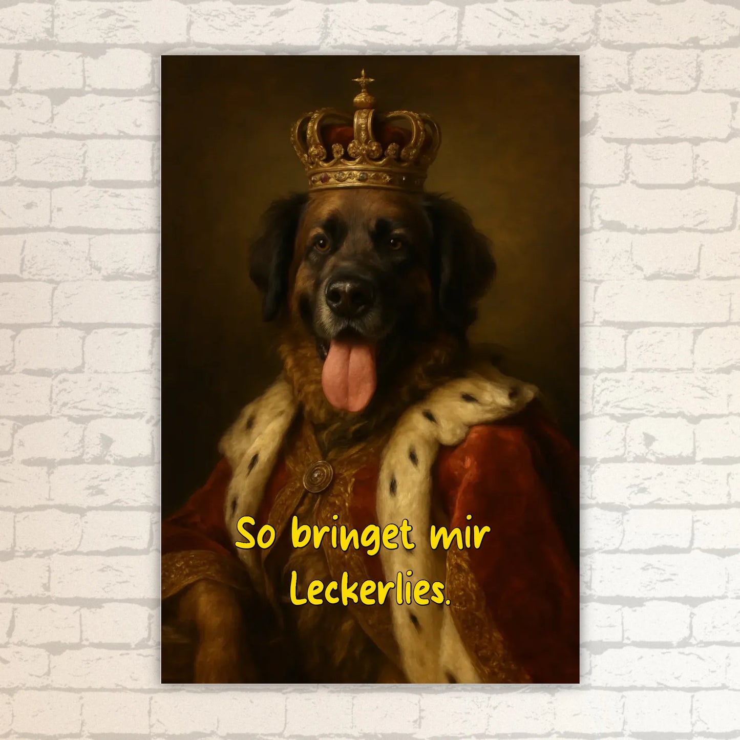 Your pet photo as a royal painting - personalized poster with frame