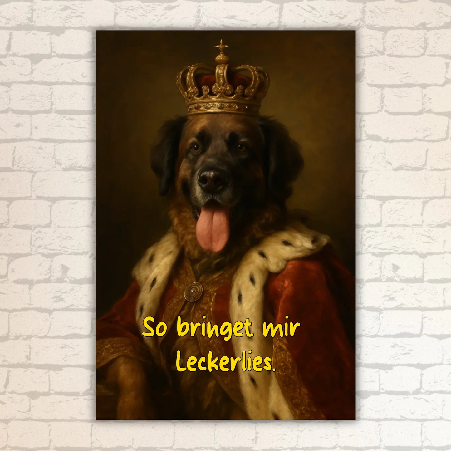 Your pet photo as a royal painting - personalized poster with frame