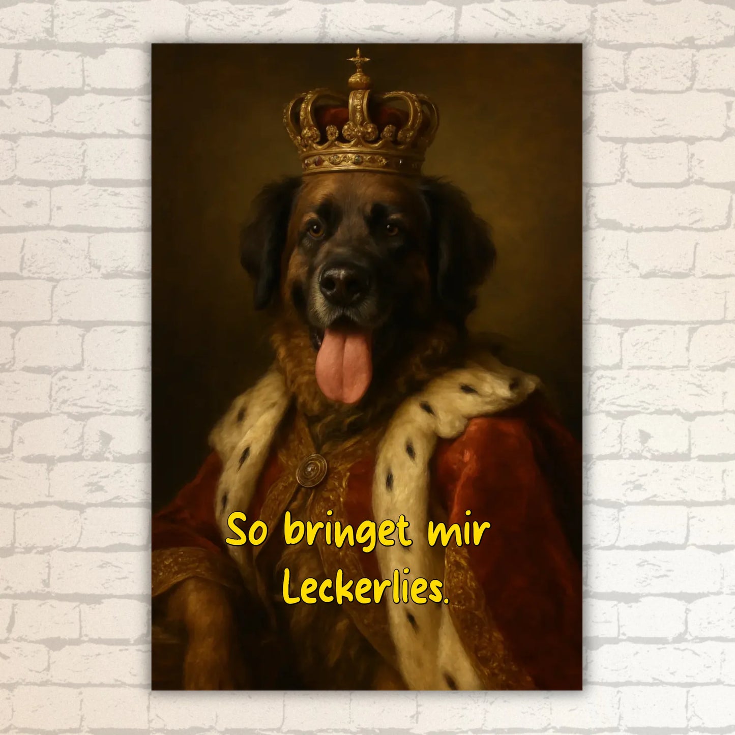 Your pet photo as a royal painting - personalized poster with frame